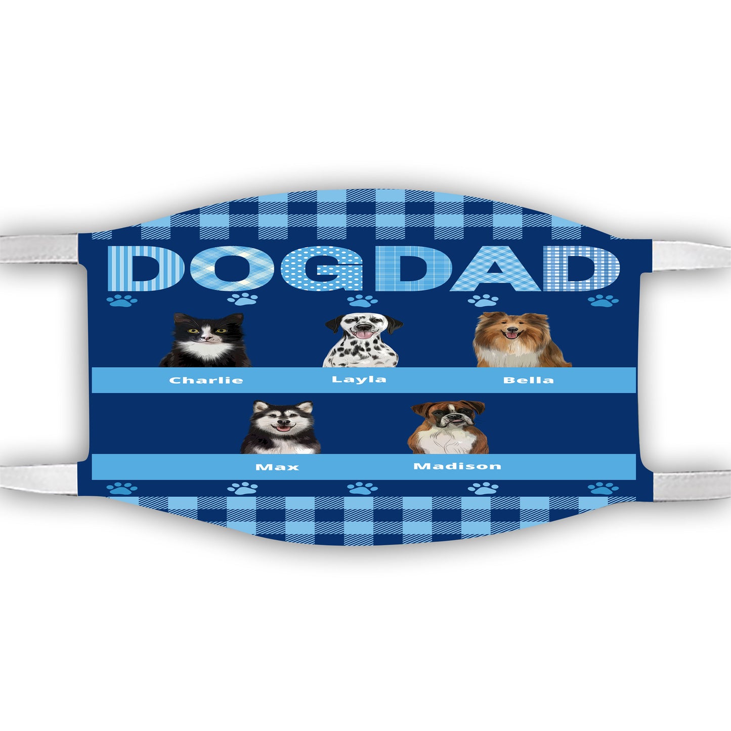 Personalized Dog Cat Pet Face Mask 1-10 Pets