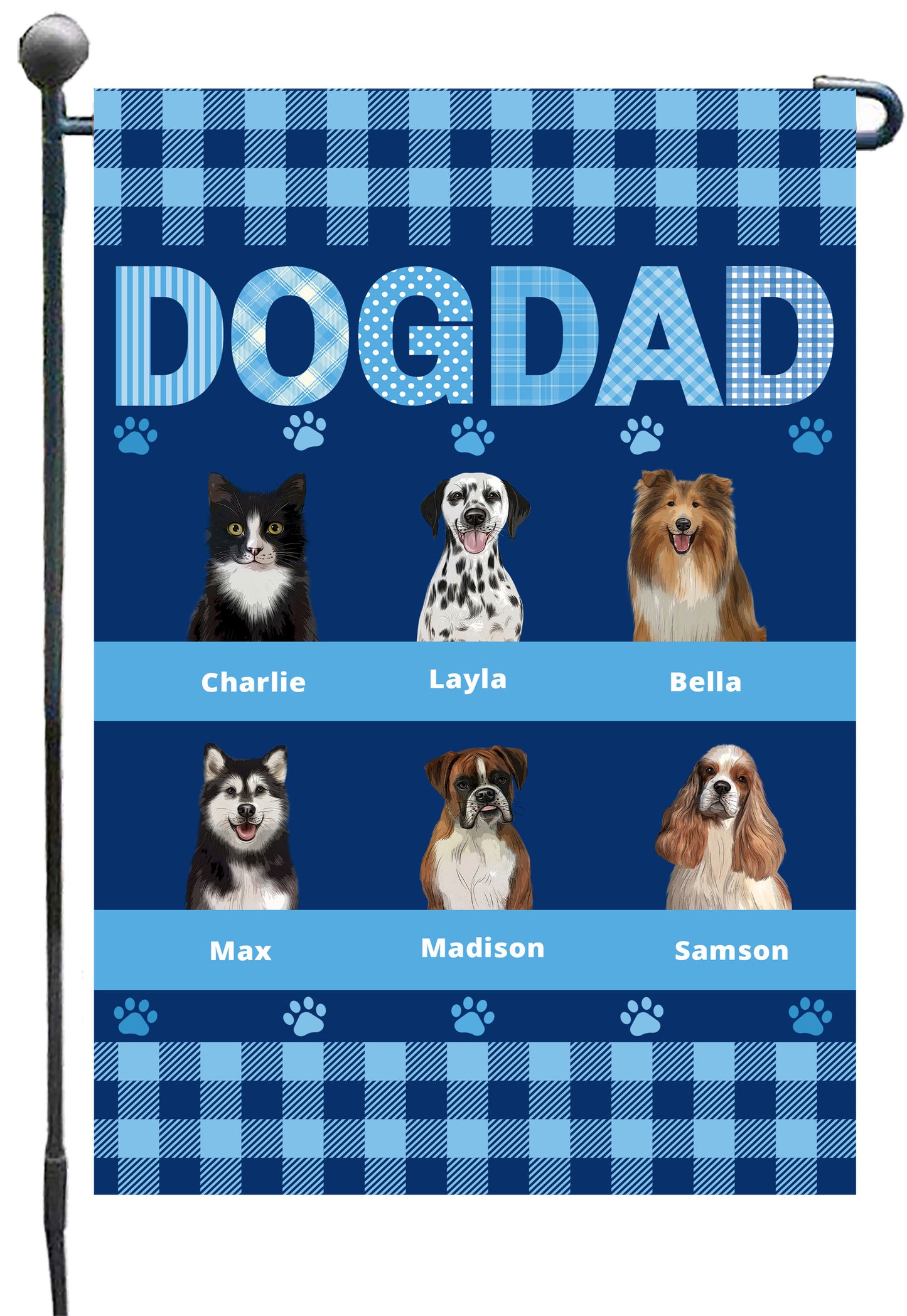 Personalized Dog DAD Garden Flag