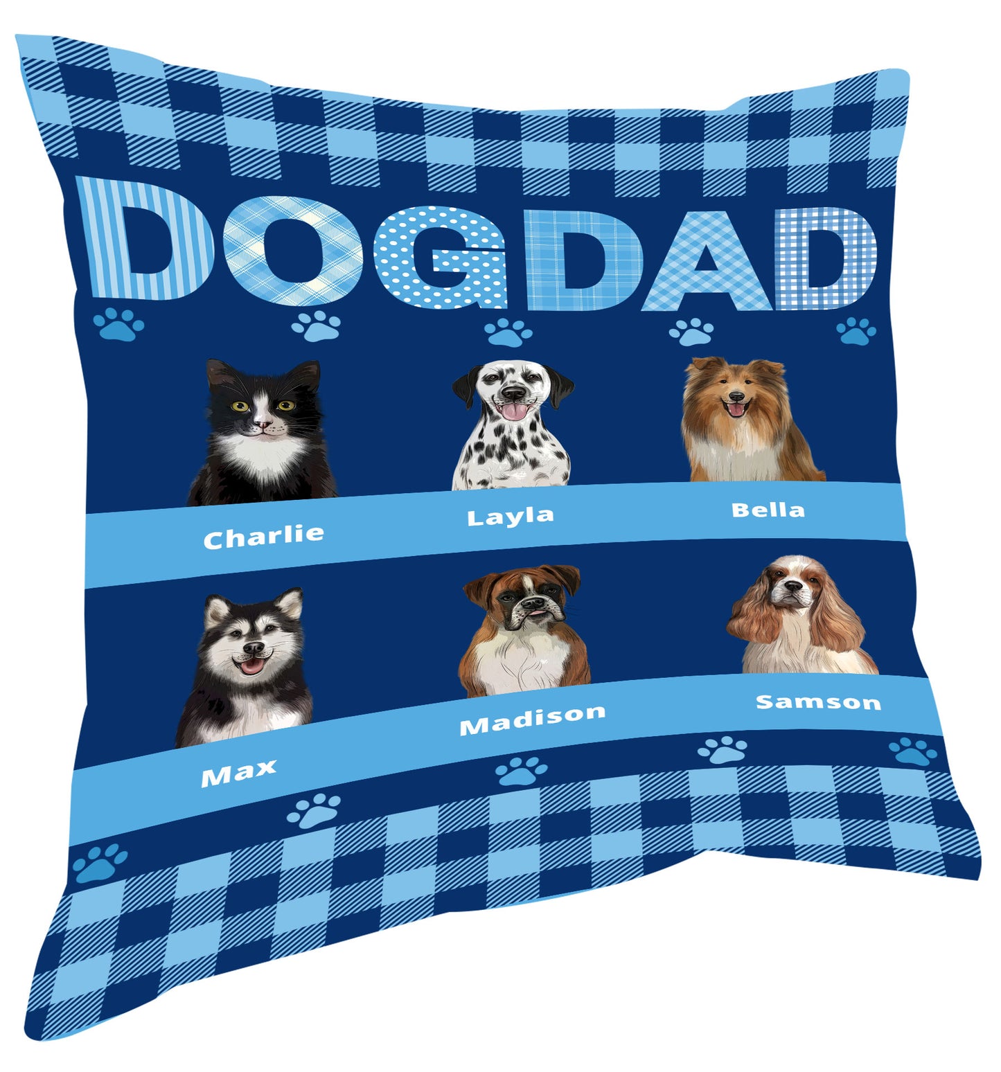Personalized DOG DAD Pillow
