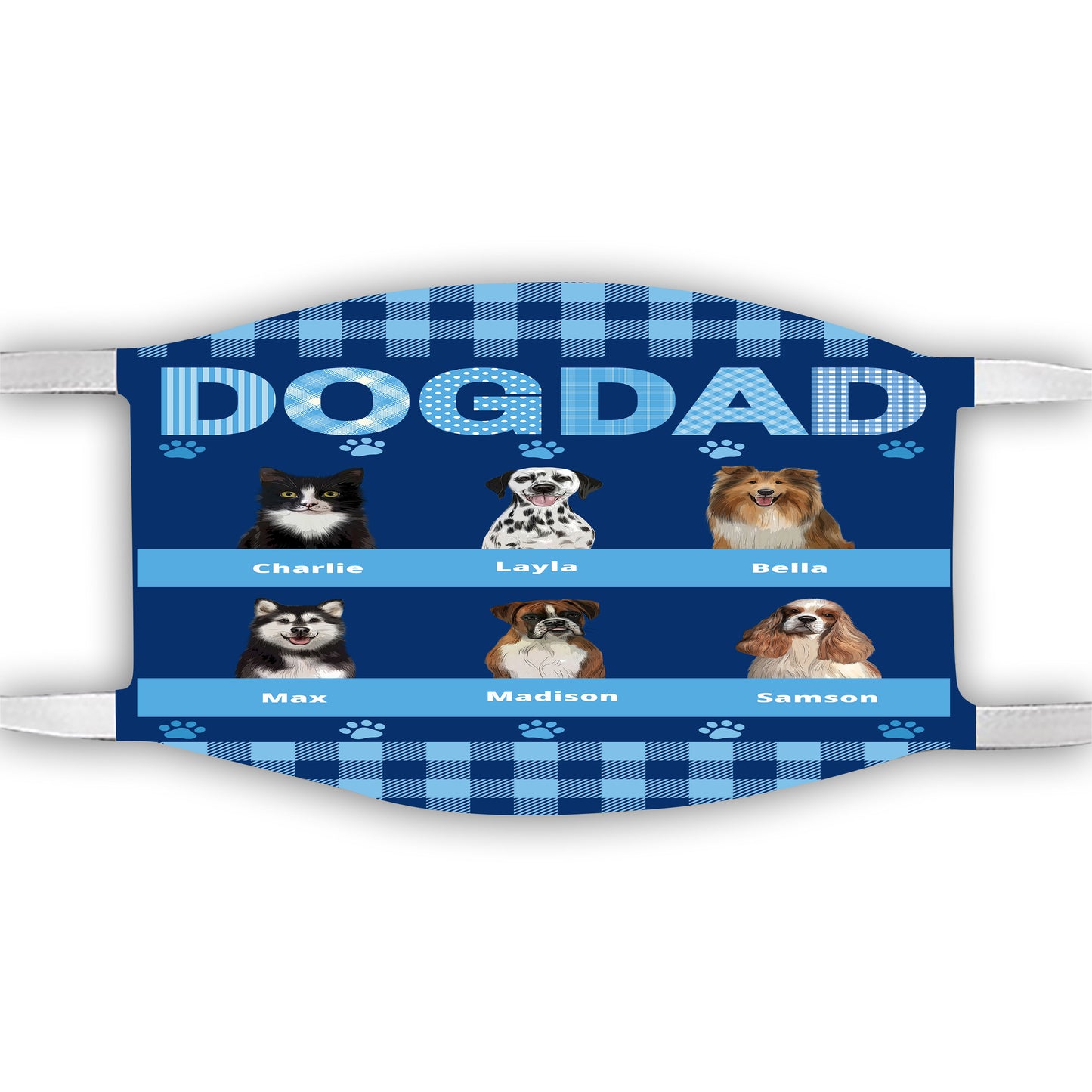 Personalized Dog Cat Pet Face Mask 1-10 Pets