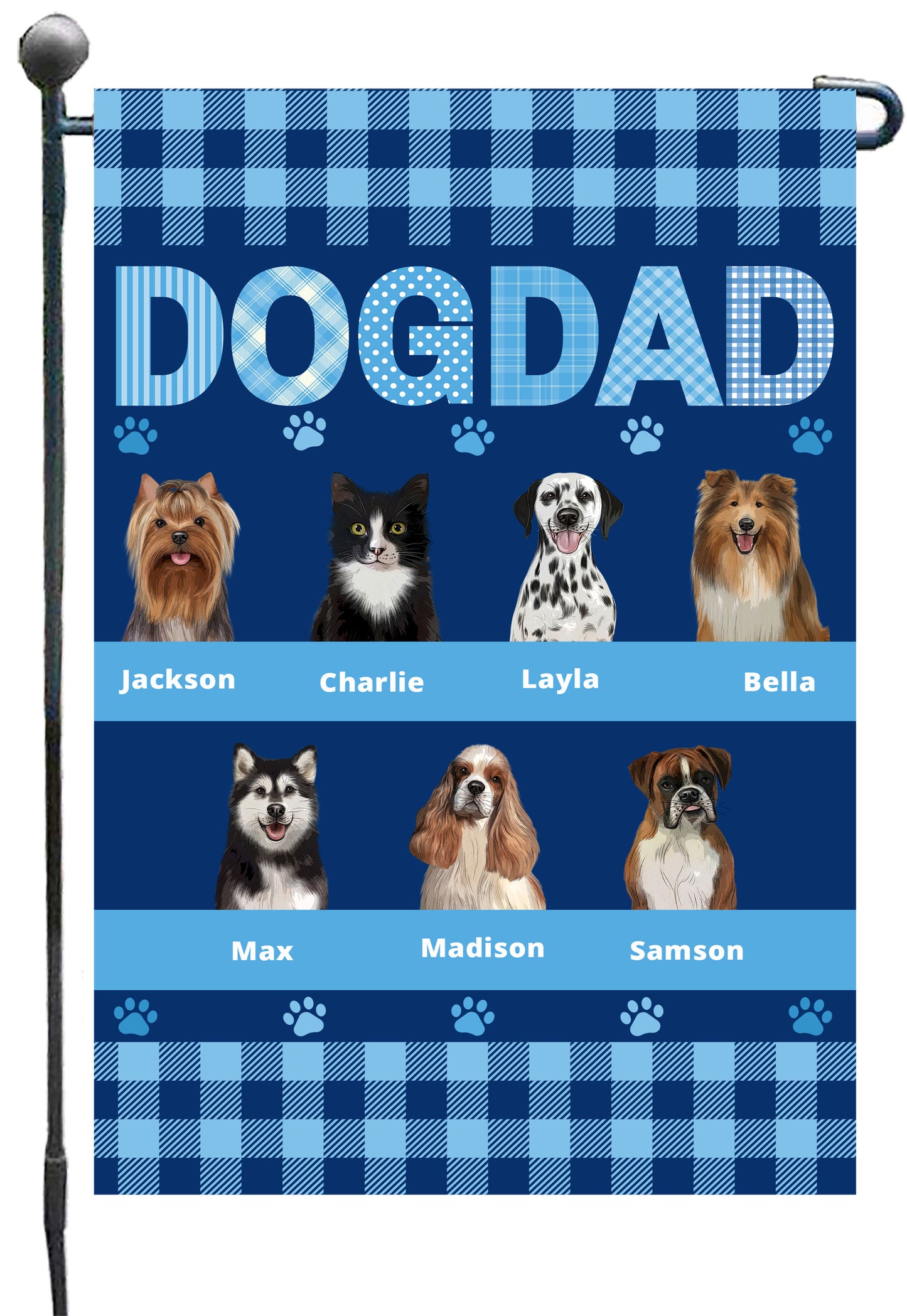 Personalized Dog DAD Garden Flag