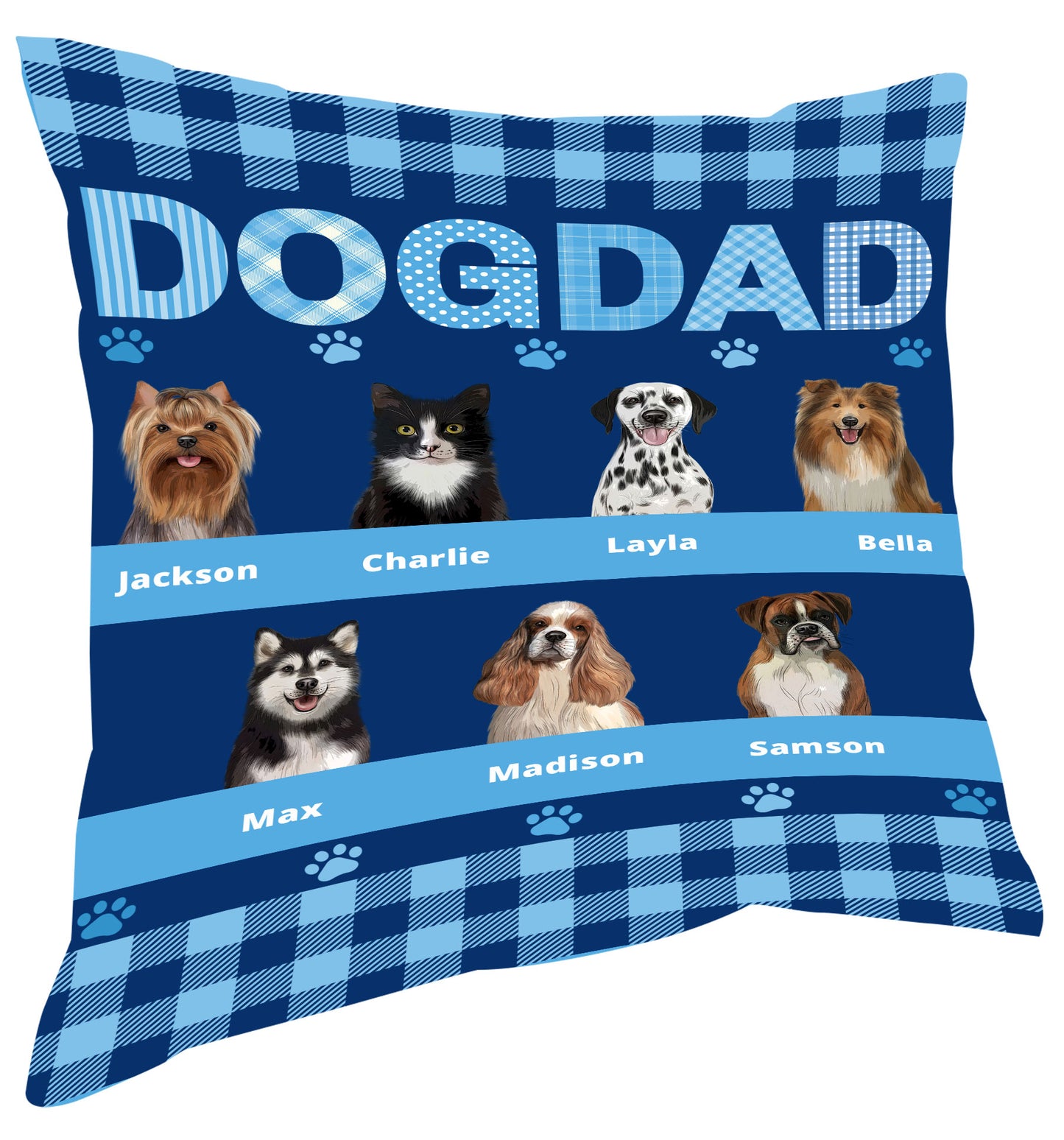 Personalized DOG DAD Pillow