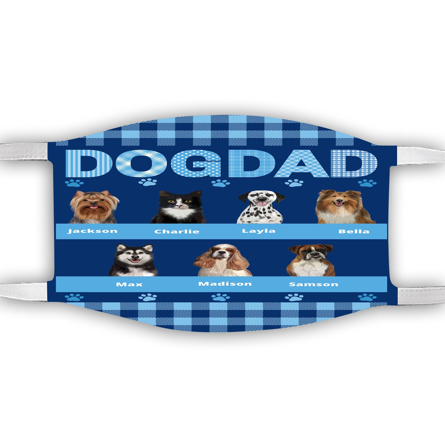 Personalized Dog Cat Pet Face Mask 1-10 Pets