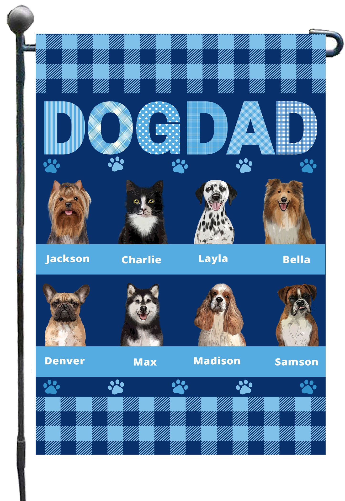 Personalized Dog DAD Garden Flag