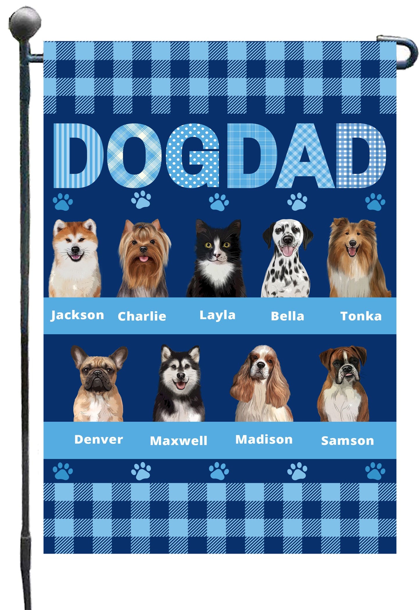 Personalized Dog DAD Garden Flag