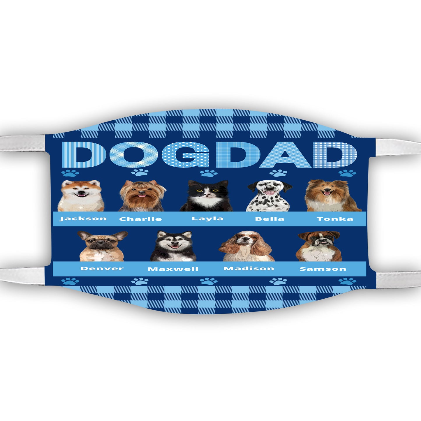 Personalized Dog Cat Pet Face Mask 1-10 Pets