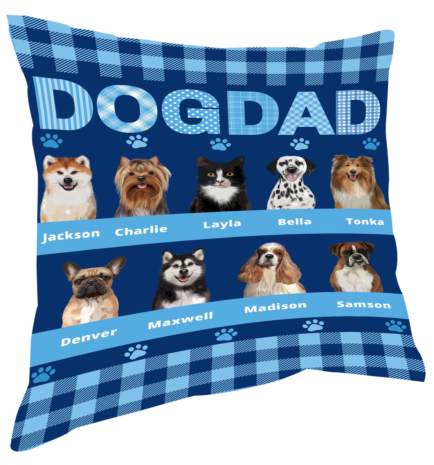 Personalized DOG DAD Pillow
