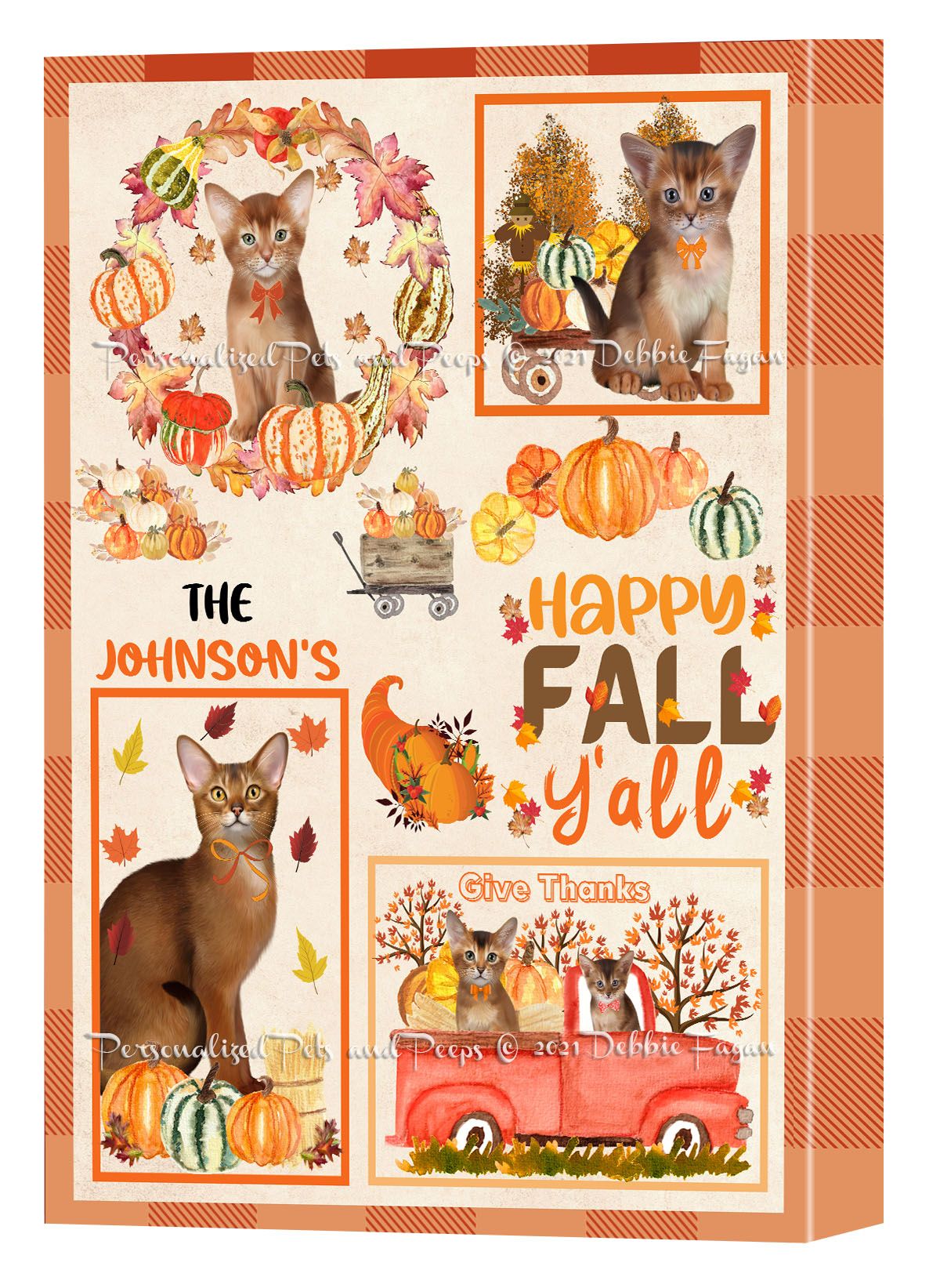 Personalized Happy Fall Y'all 2 Canvas Print Wall Art Décor