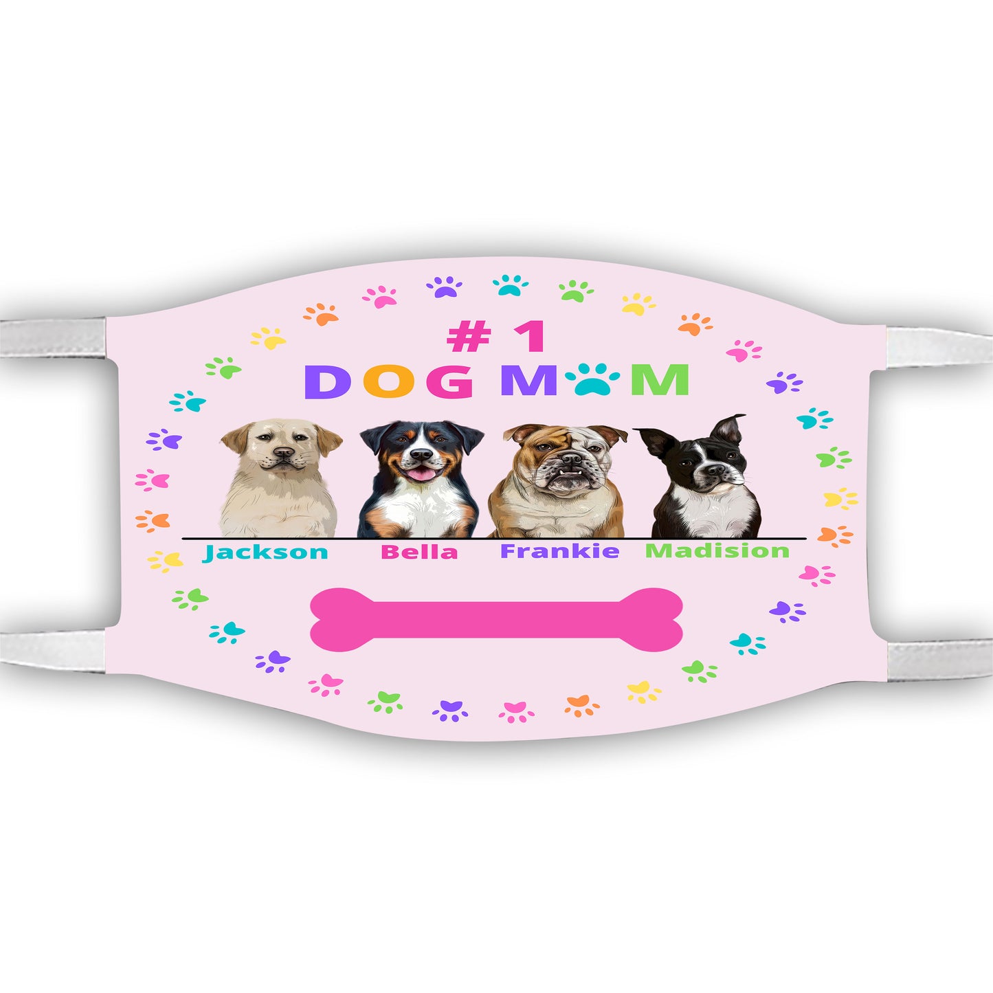 Personalized Dog Cat Pet #1 Mom Face Mask 1-4 Pets