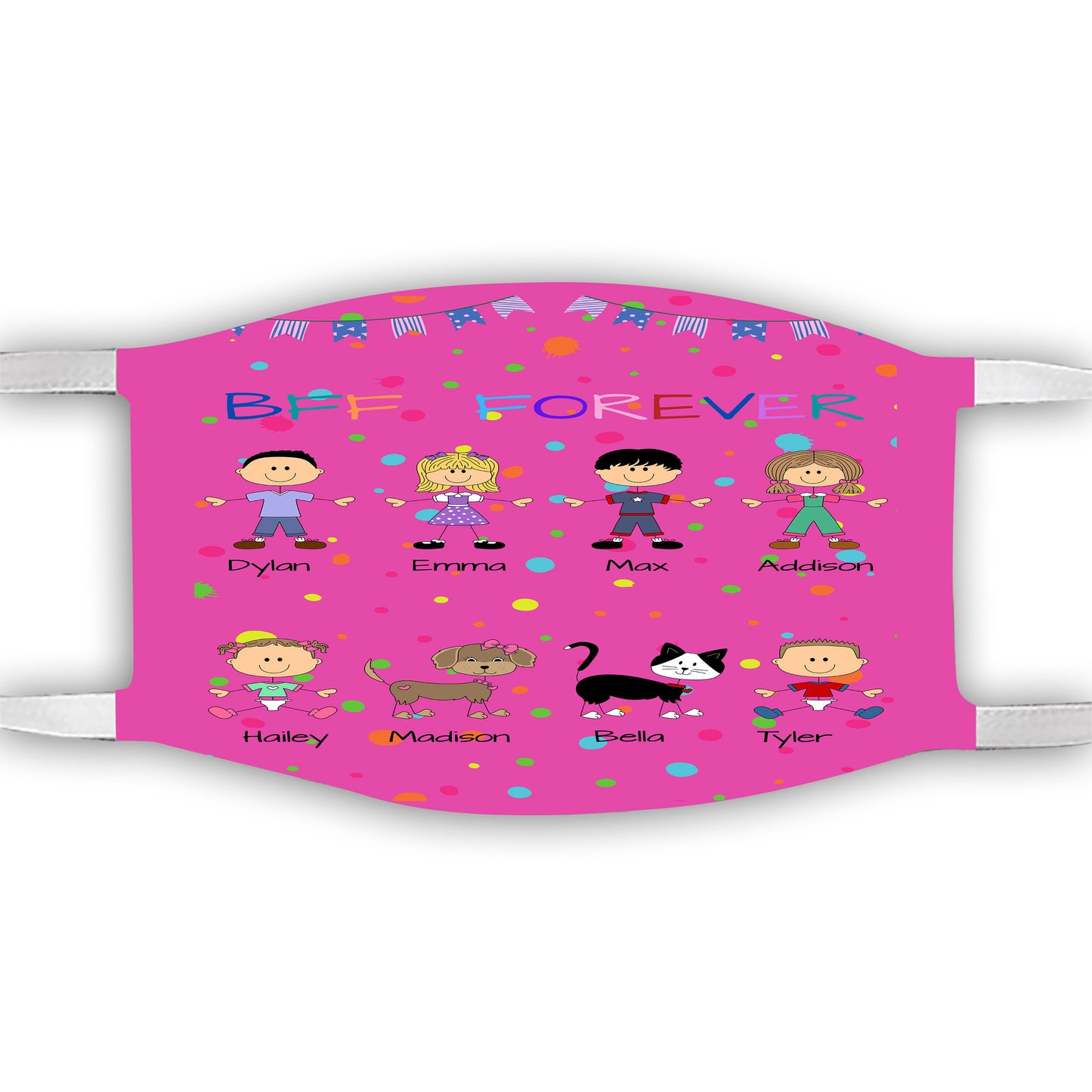 Personalized Dog Cat Pets BFF Forever Face Mask