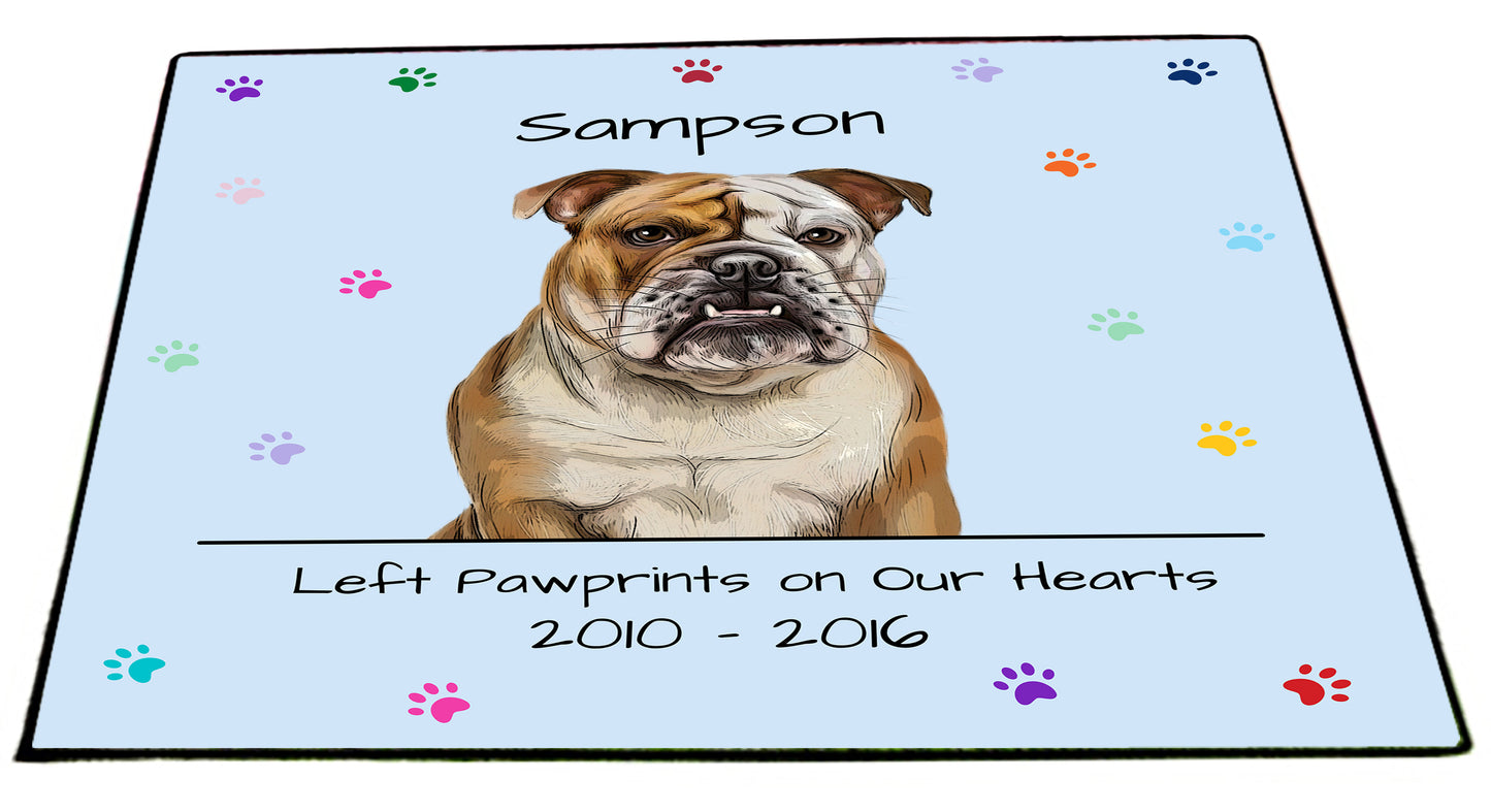 Personalized Dog Cat Pet Rainbow Pawprint Memorial Floormat