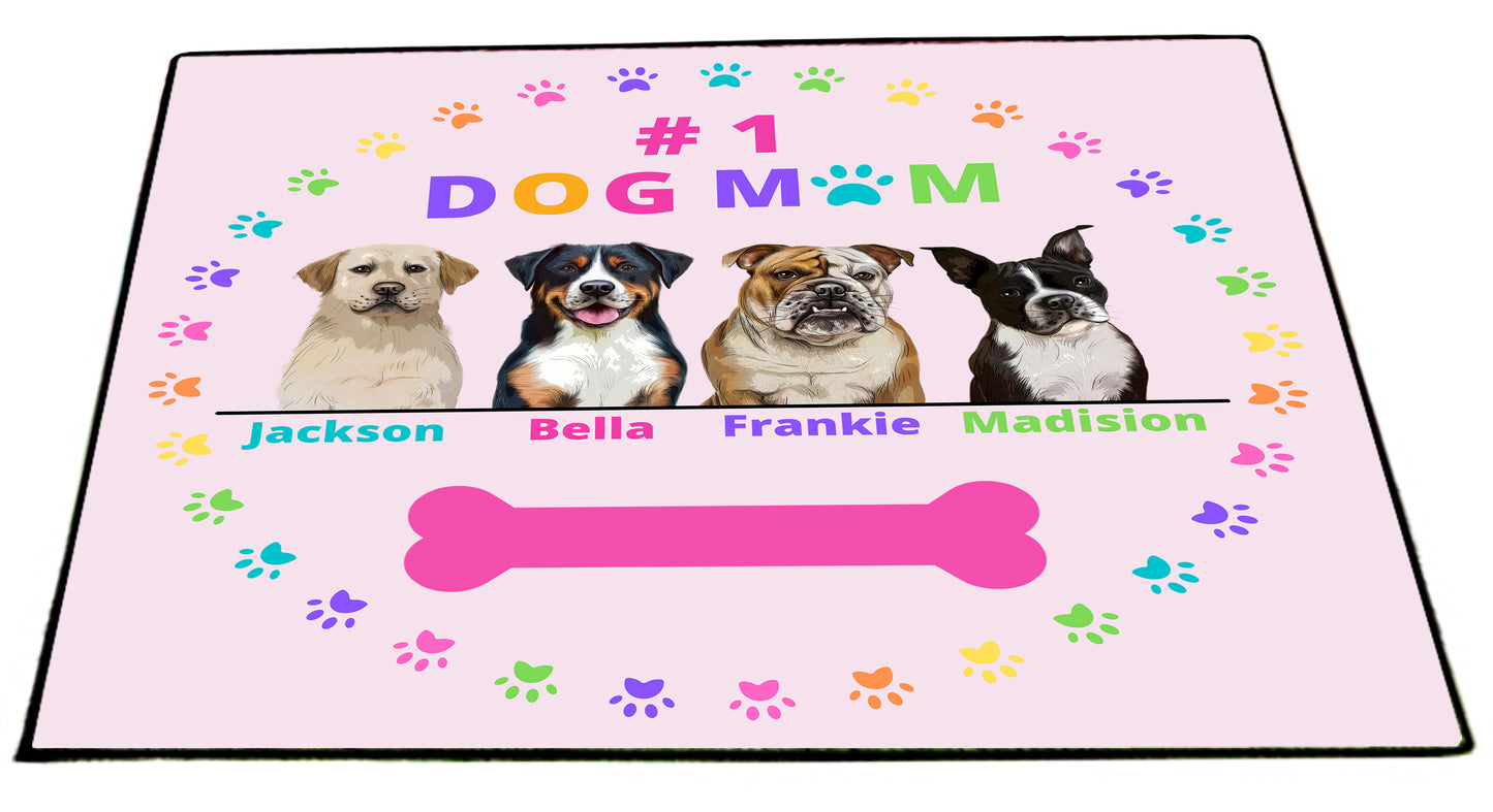 Personalized Dog Cat Pets #1 Mom Floormat 1-4 Pets