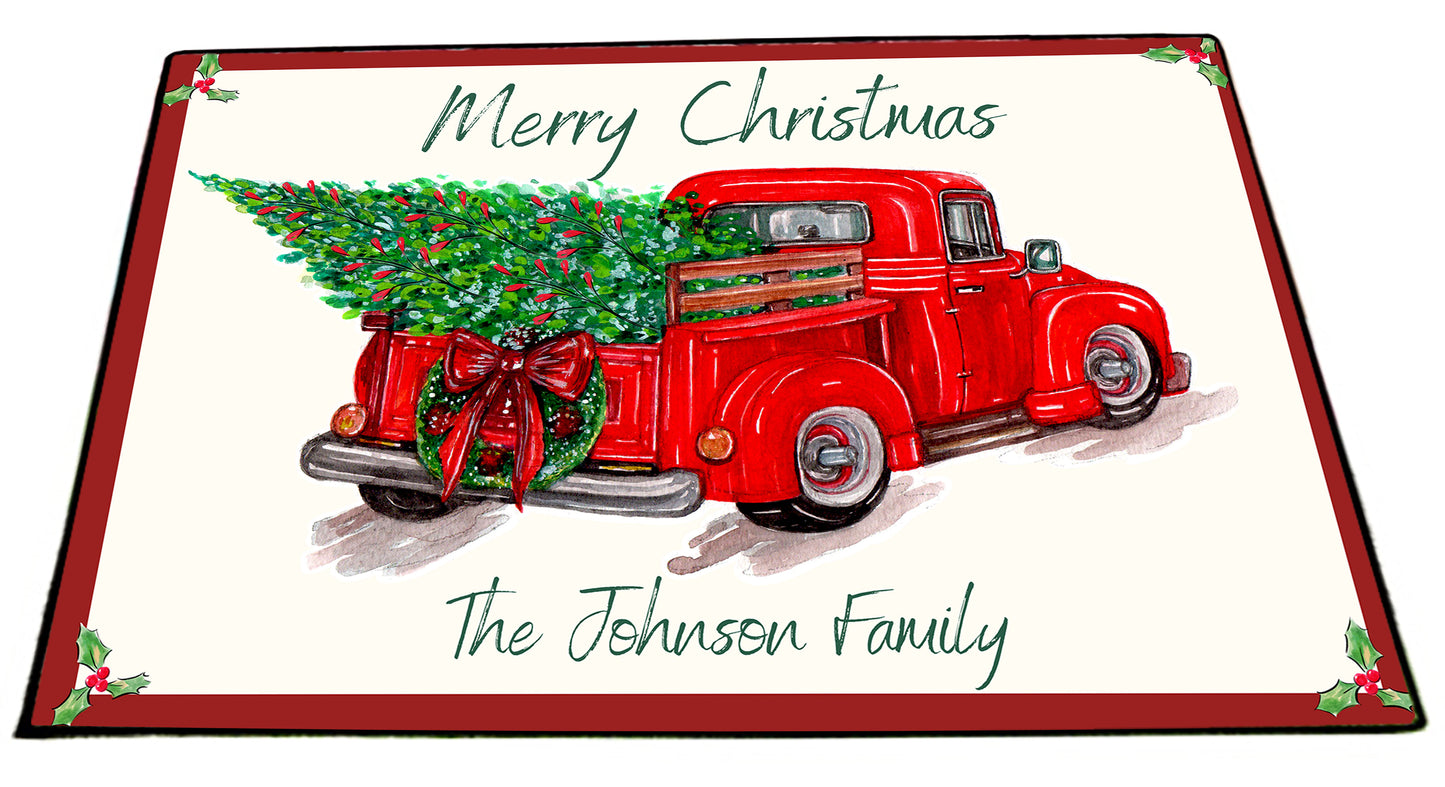 Personalized Christmas Card Floormat