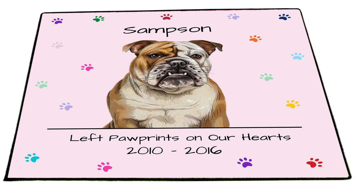 Personalized Dog Cat Pet Rainbow Pawprint Memorial Floormat