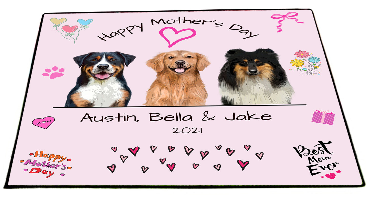 Personalized Happy Mother's Day Dog Cat Pets Floormat