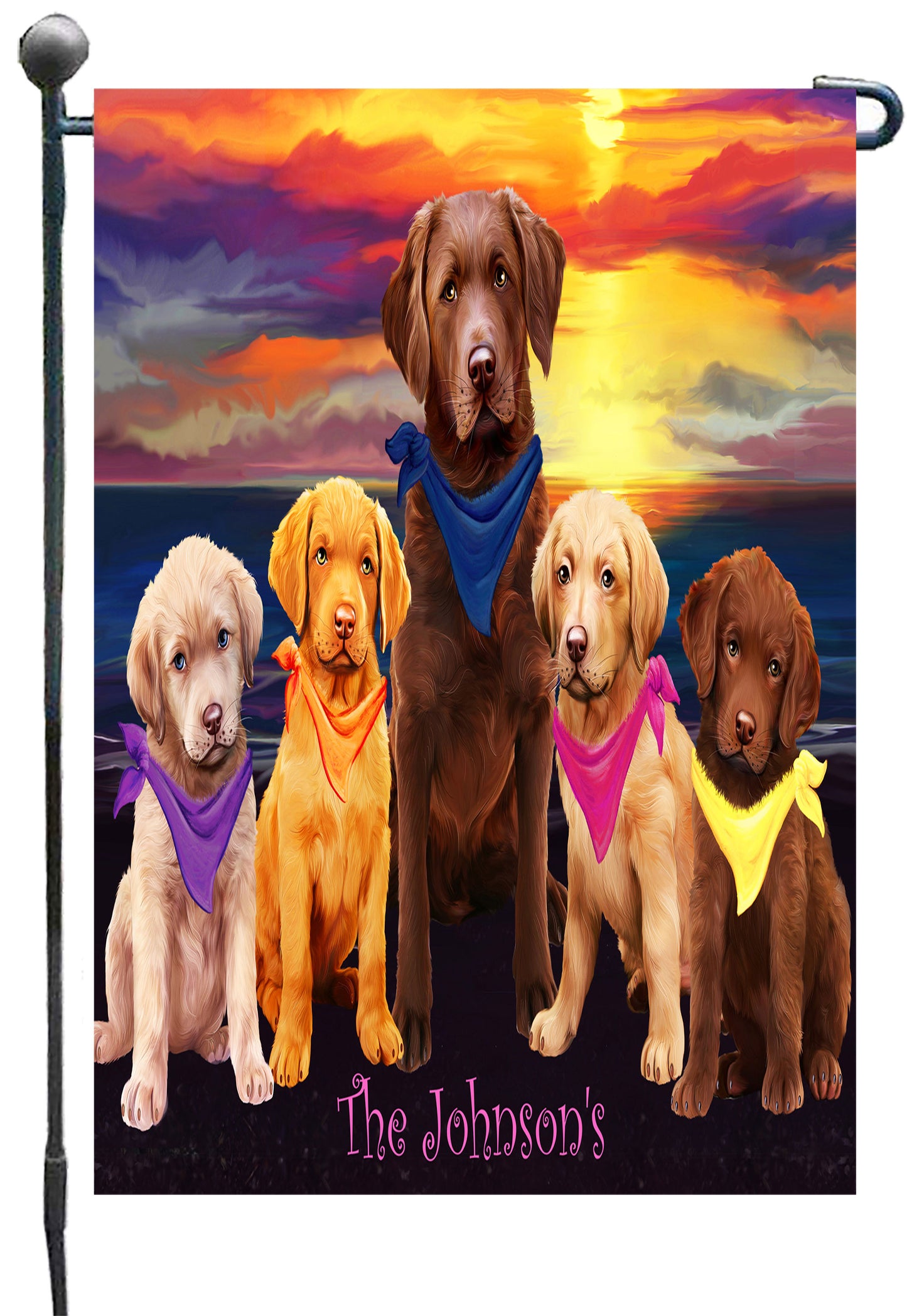 Personalized Sunset Garden Flag