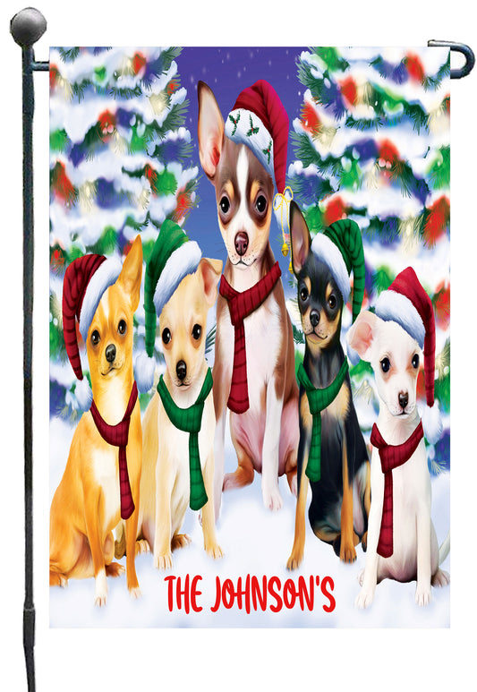 Personalized Christmas Family Portrait Garden Flag