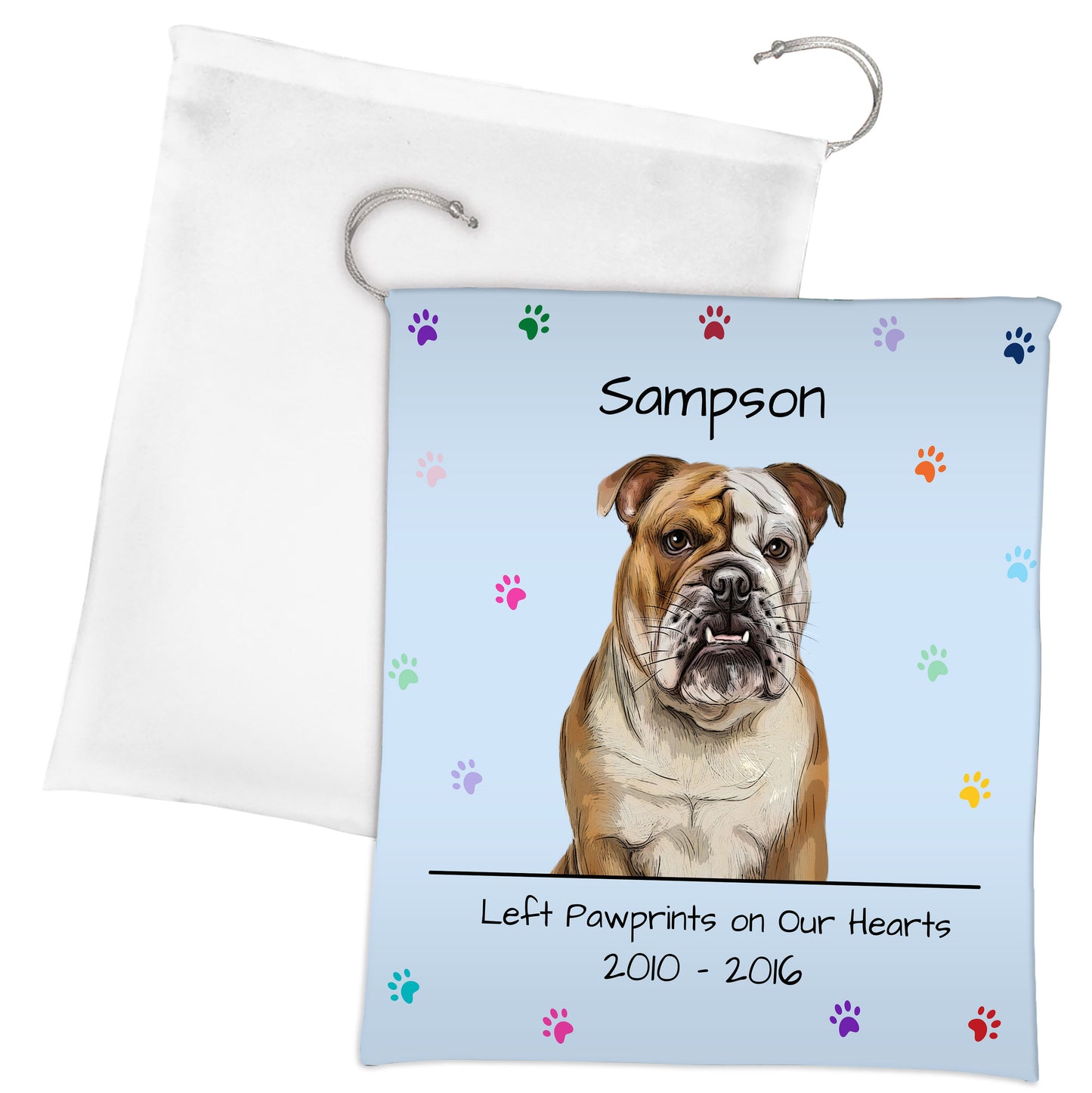 Personalized Cat Dog Pet Rainbow Pawprint Memorial Gift Bag