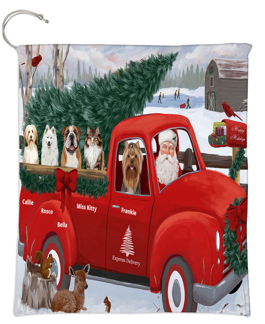 Personalized Express Red Truck Dog Cat Pets Gift Bag 1-5 Pets