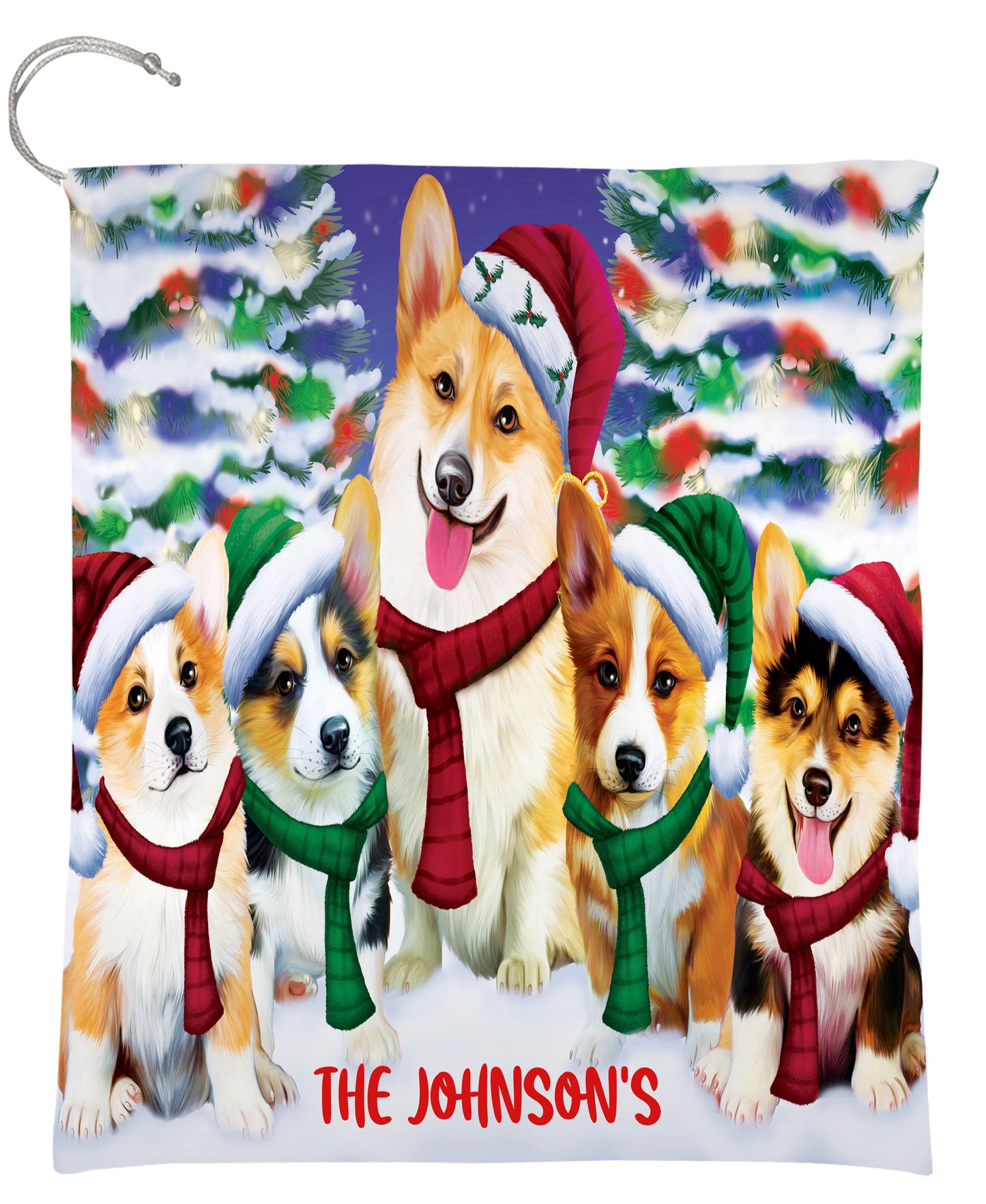 Personalized Christmas Family Portrait Gift Bag