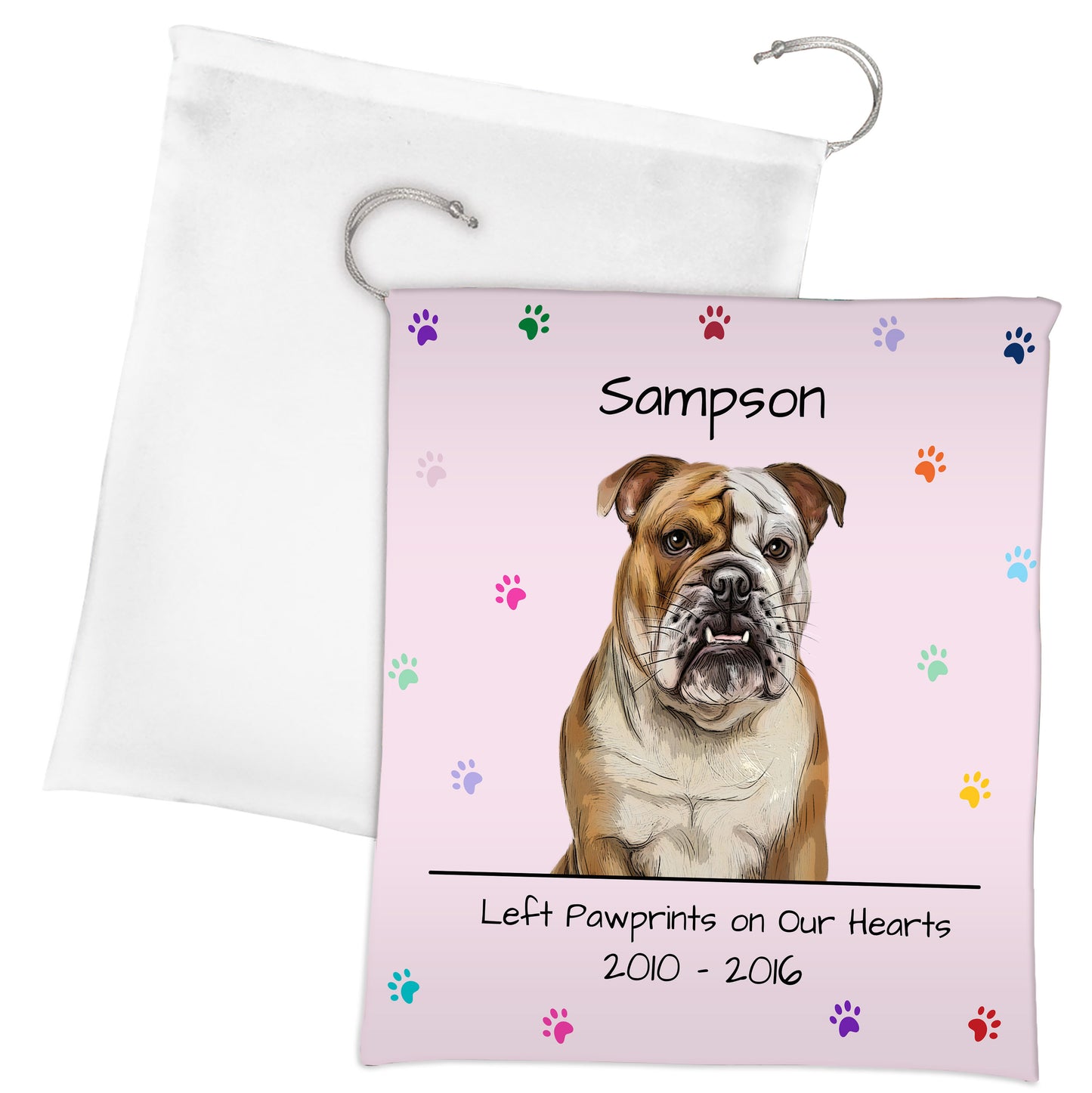 Personalized Cat Dog Pet Rainbow Pawprint Memorial Gift Bag