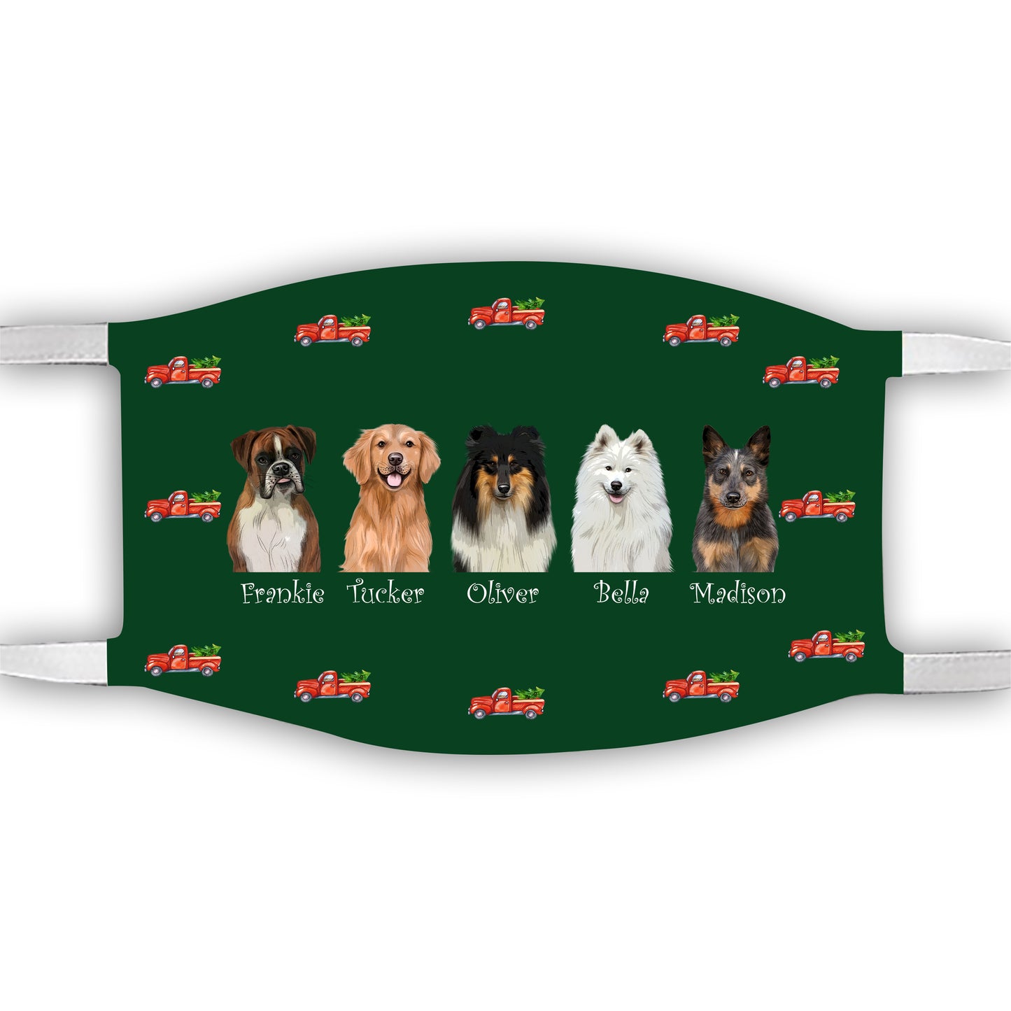 Personalized Express Red Truck Dog Cat Pets Face Mask