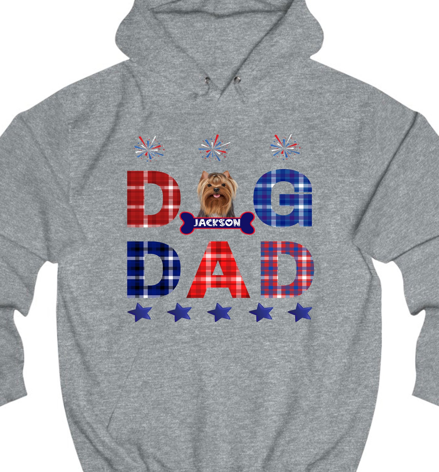 Personalized Patriotic Dog Dad Hoodie