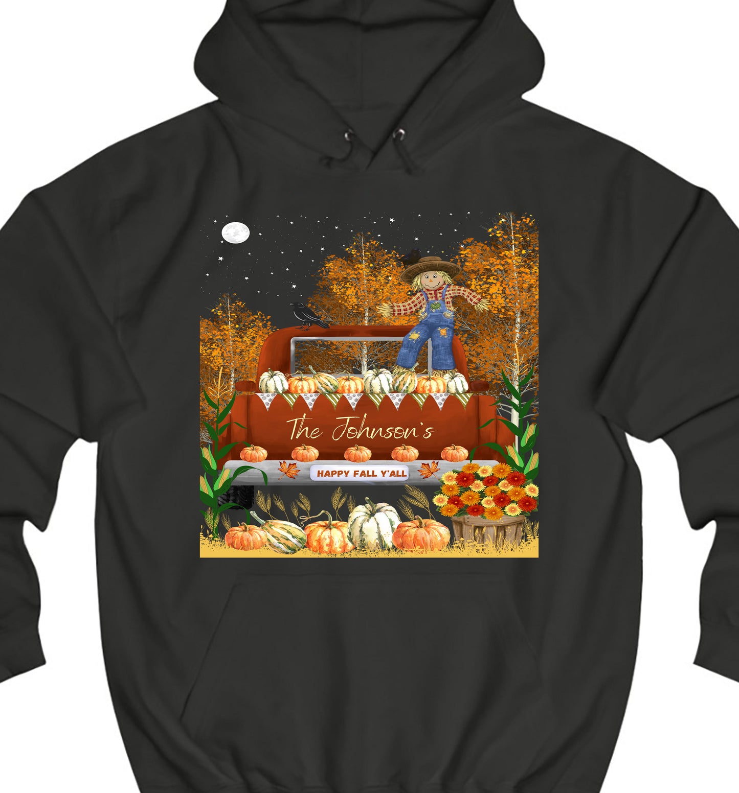 Personalized Happy Fall Y'All Men's & Women's Hoodie