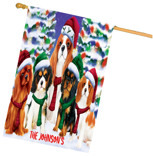 Personalized Christmas Family Portrait House Flag