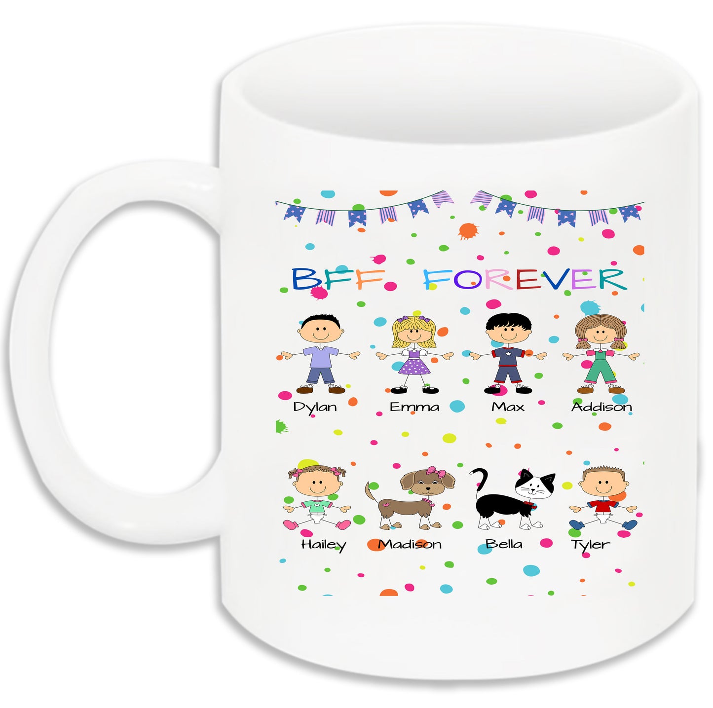 Personalized Dog Cat Pets BFF Forever 11 OZ Coffee Mug