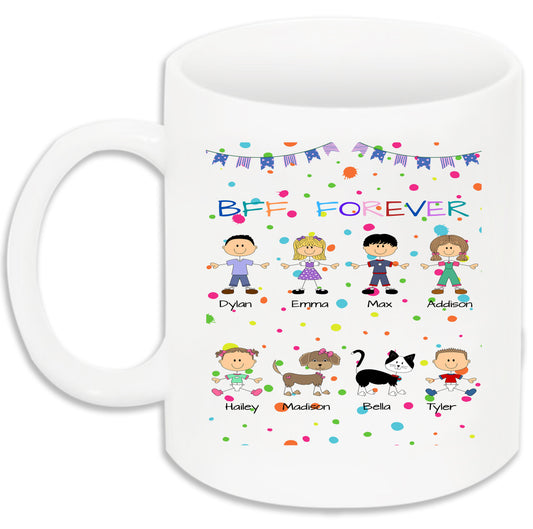 Personalized Dog Cat Pets BFF Forever 11 OZ Coffee Mug
