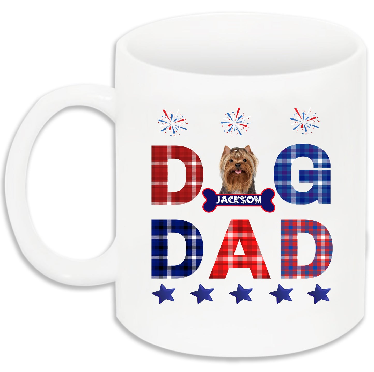 Personalized Patriotic Dog Dad Mug