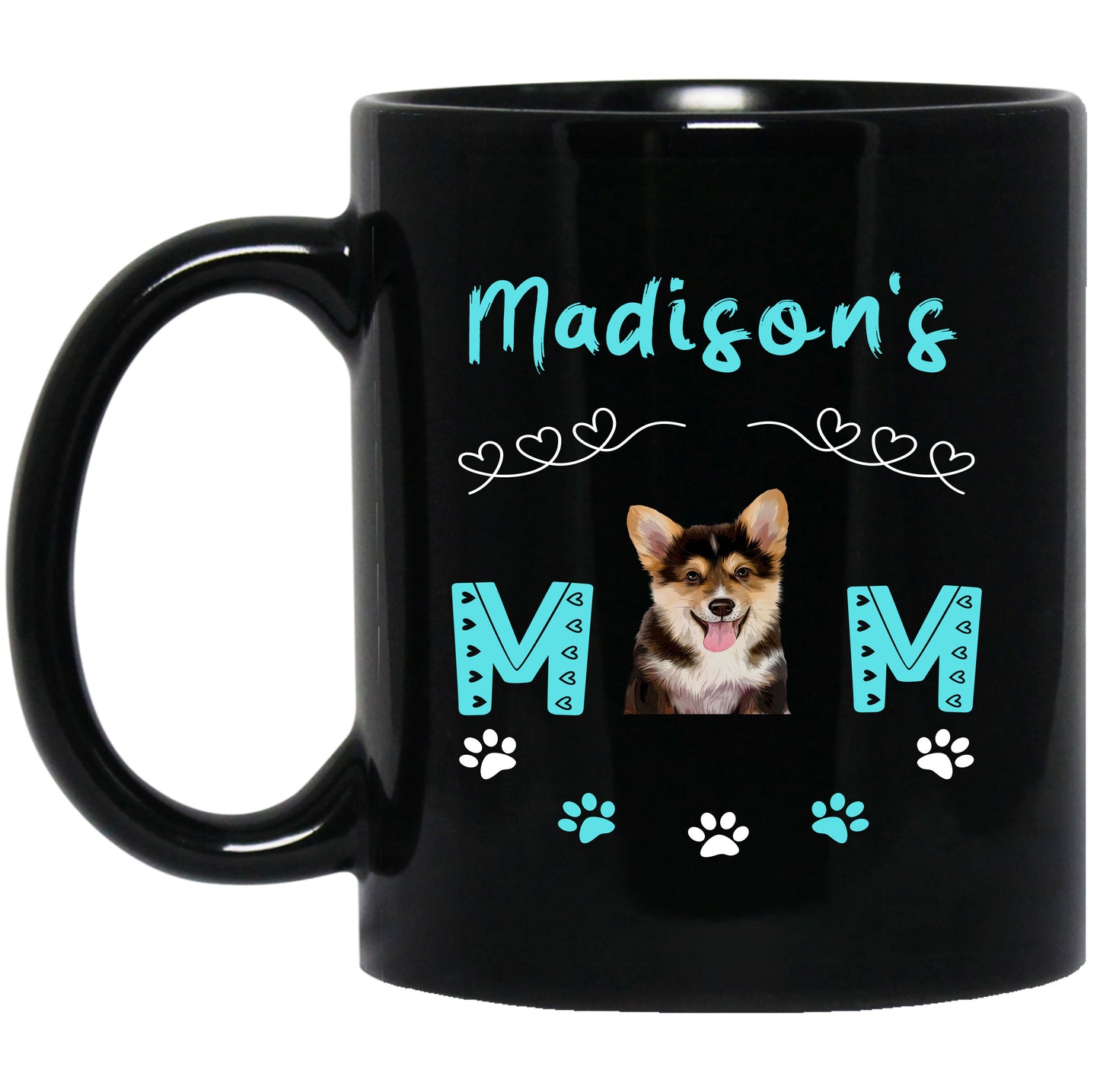 Personalized Mom's Dog Cat Pets Paw Print Mug