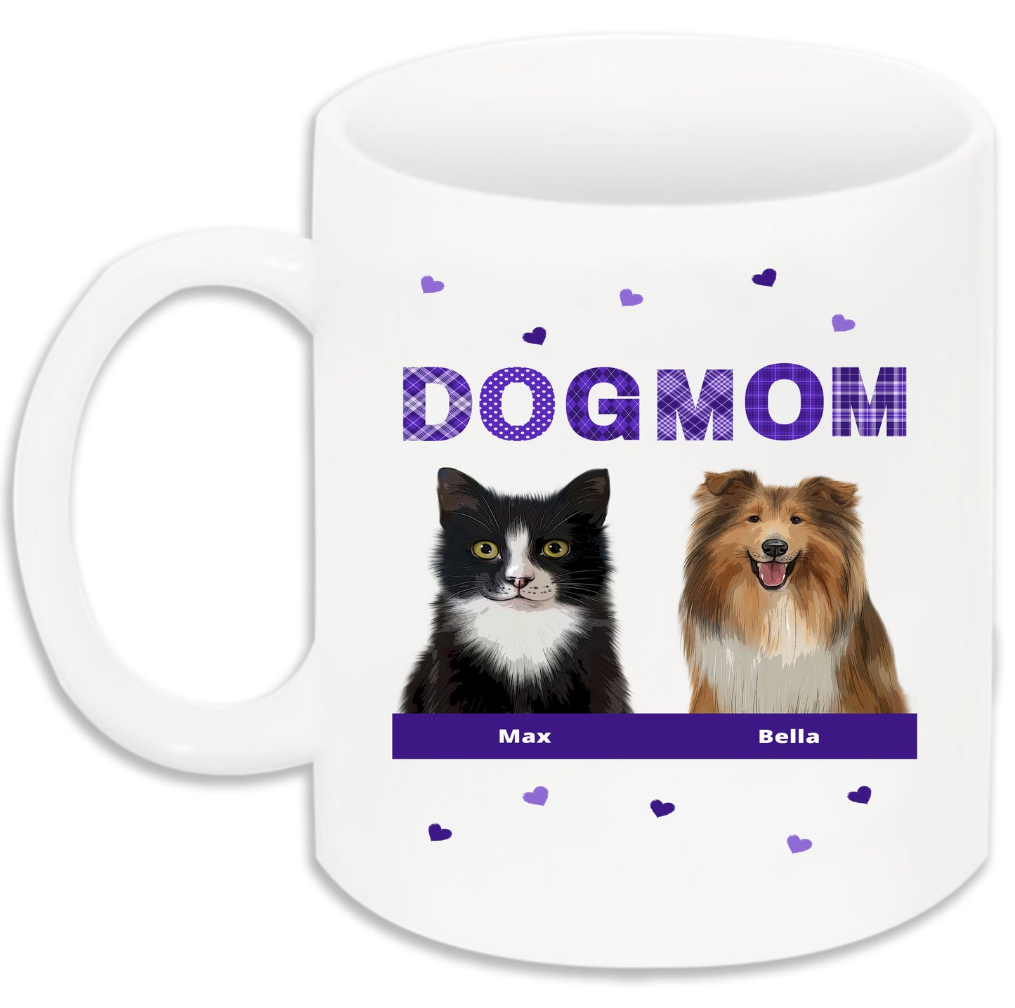 Personalized DOG MOM 11 OZ Coffee Mug 1 to 10 Pets