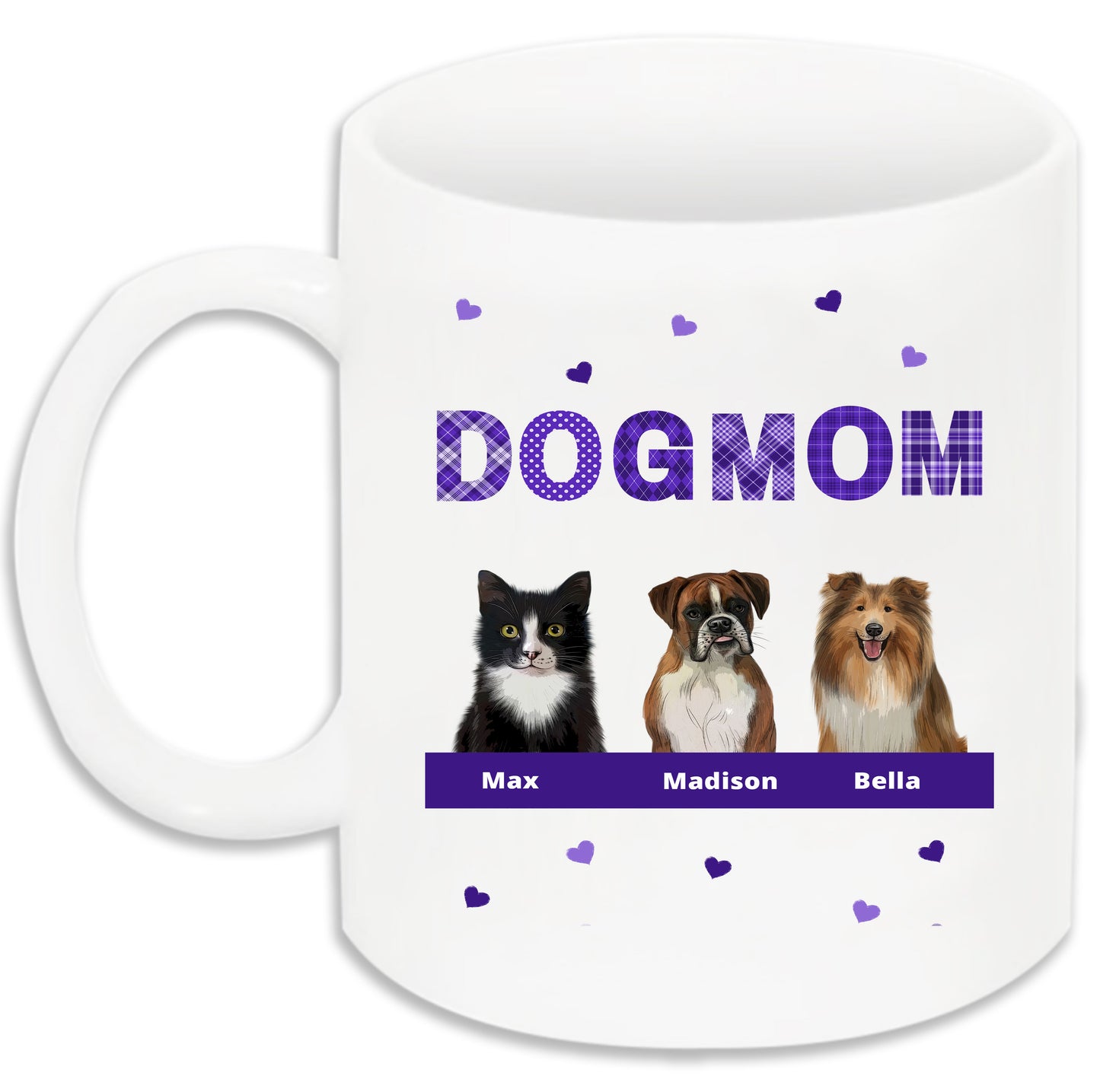 Personalized DOG MOM 11 OZ Coffee Mug 1 to 10 Pets