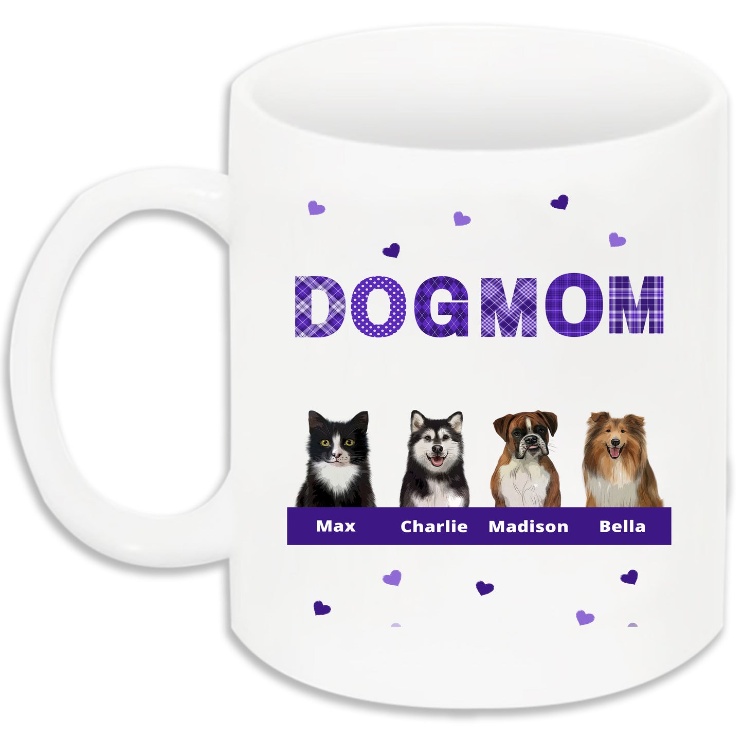 Personalized DOG MOM 11 OZ Coffee Mug 1 to 10 Pets