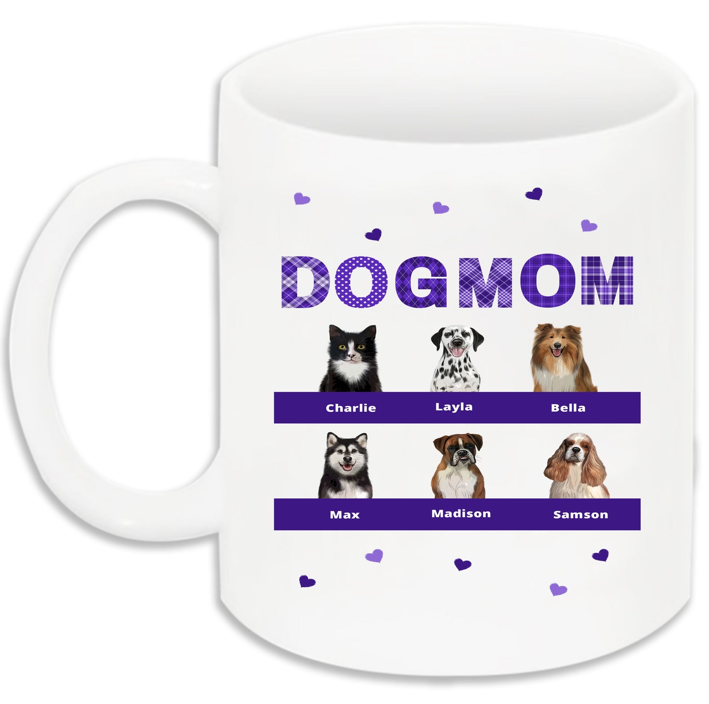 Personalized DOG MOM 11 OZ Coffee Mug 1 to 10 Pets