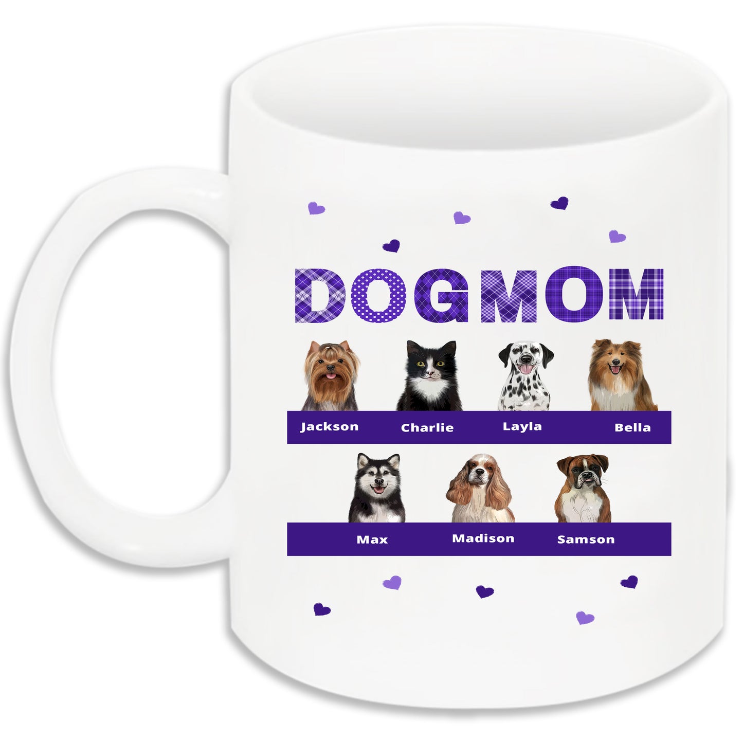Personalized DOG MOM 11 OZ Coffee Mug 1 to 10 Pets