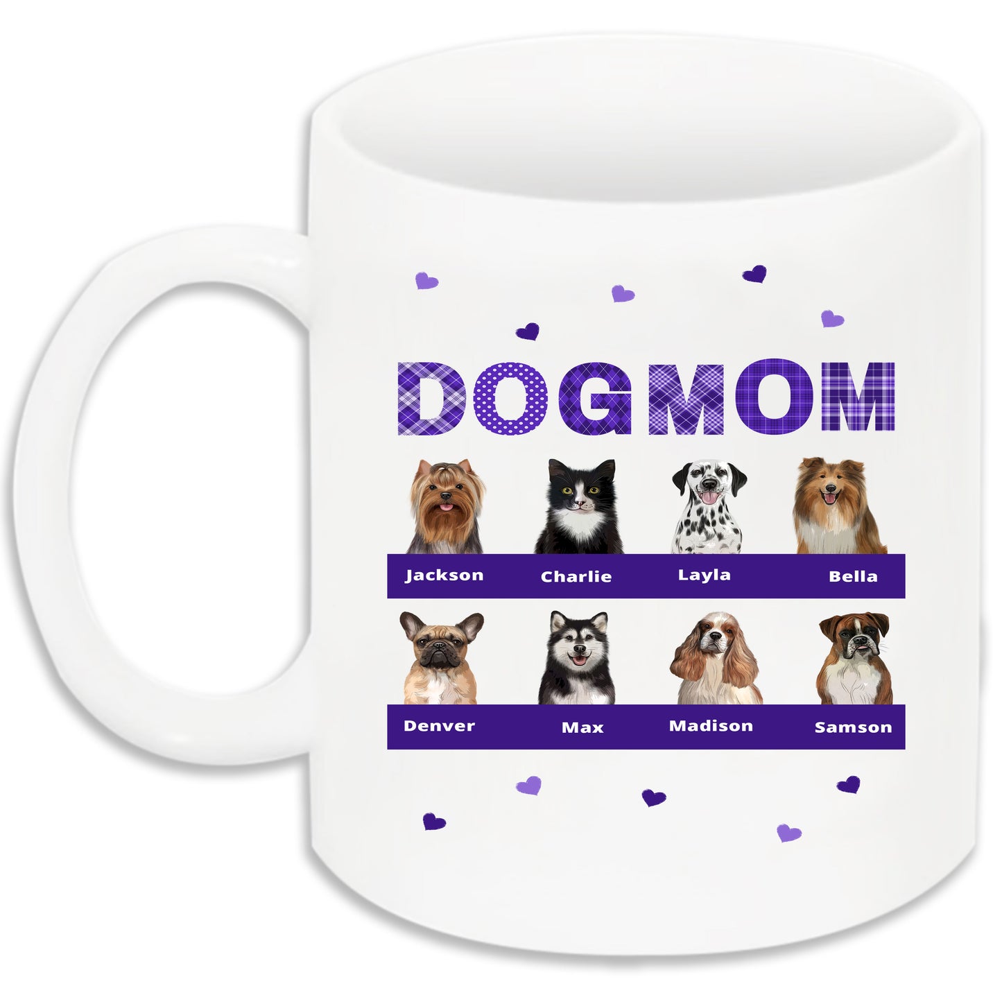 Personalized DOG MOM 11 OZ Coffee Mug 1 to 10 Pets