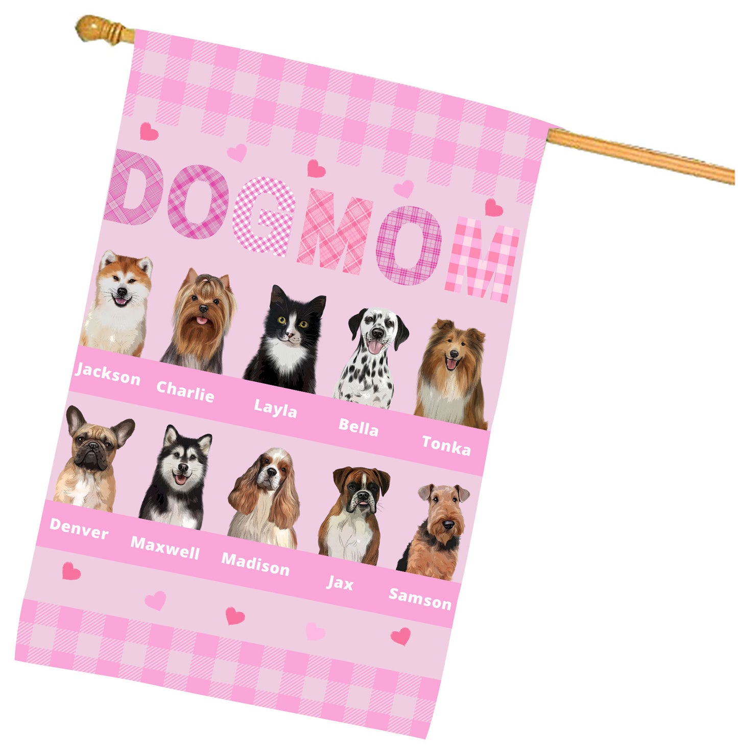 Personalized Dog MOM House Flag