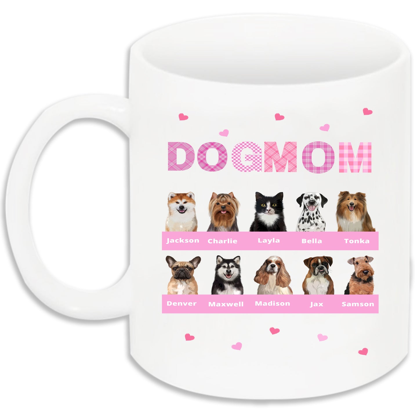 Personalized DOG MOM 11 OZ Coffee Mug 1 to 10 Pets