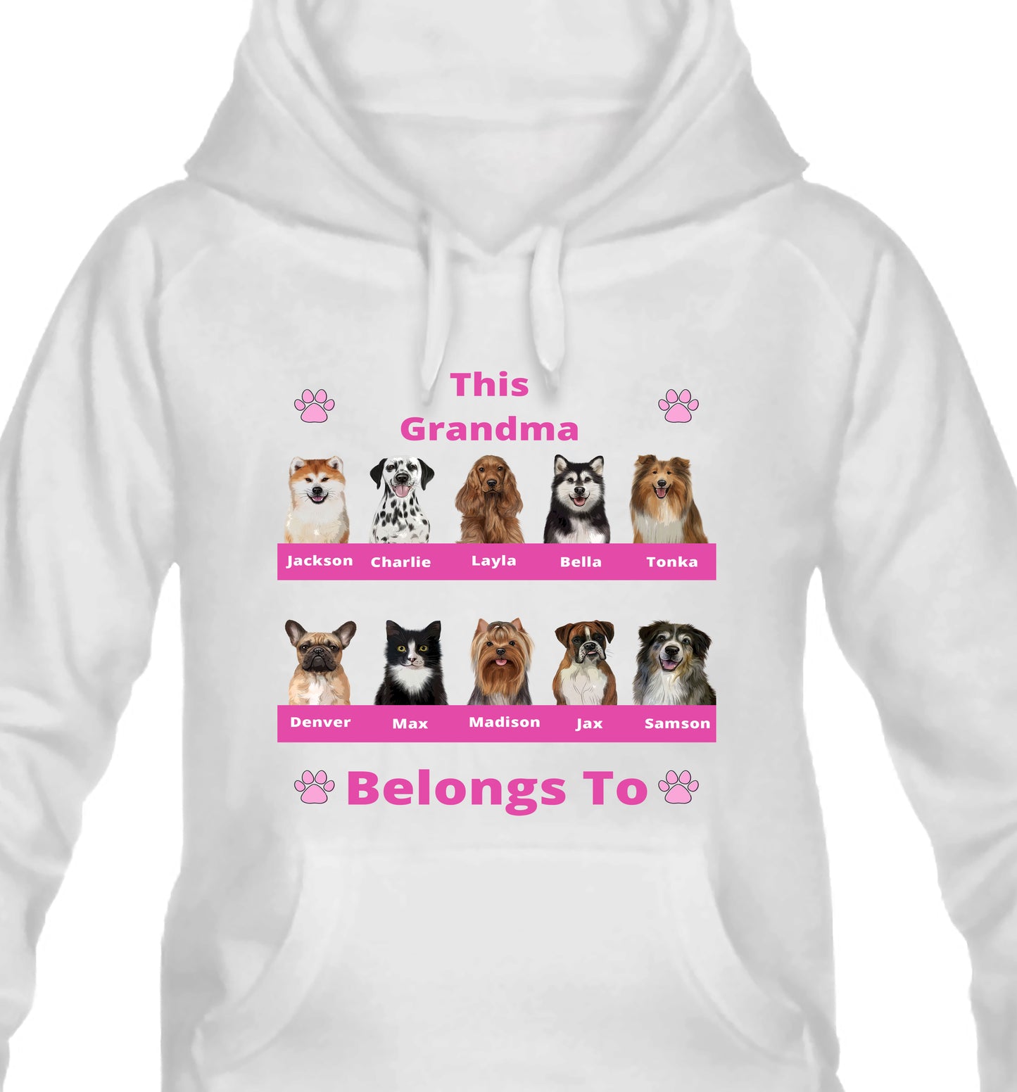Personalized This Grandma Belongs To Dog Cat Pets Pullover Hoodies 1 to 10 Pets