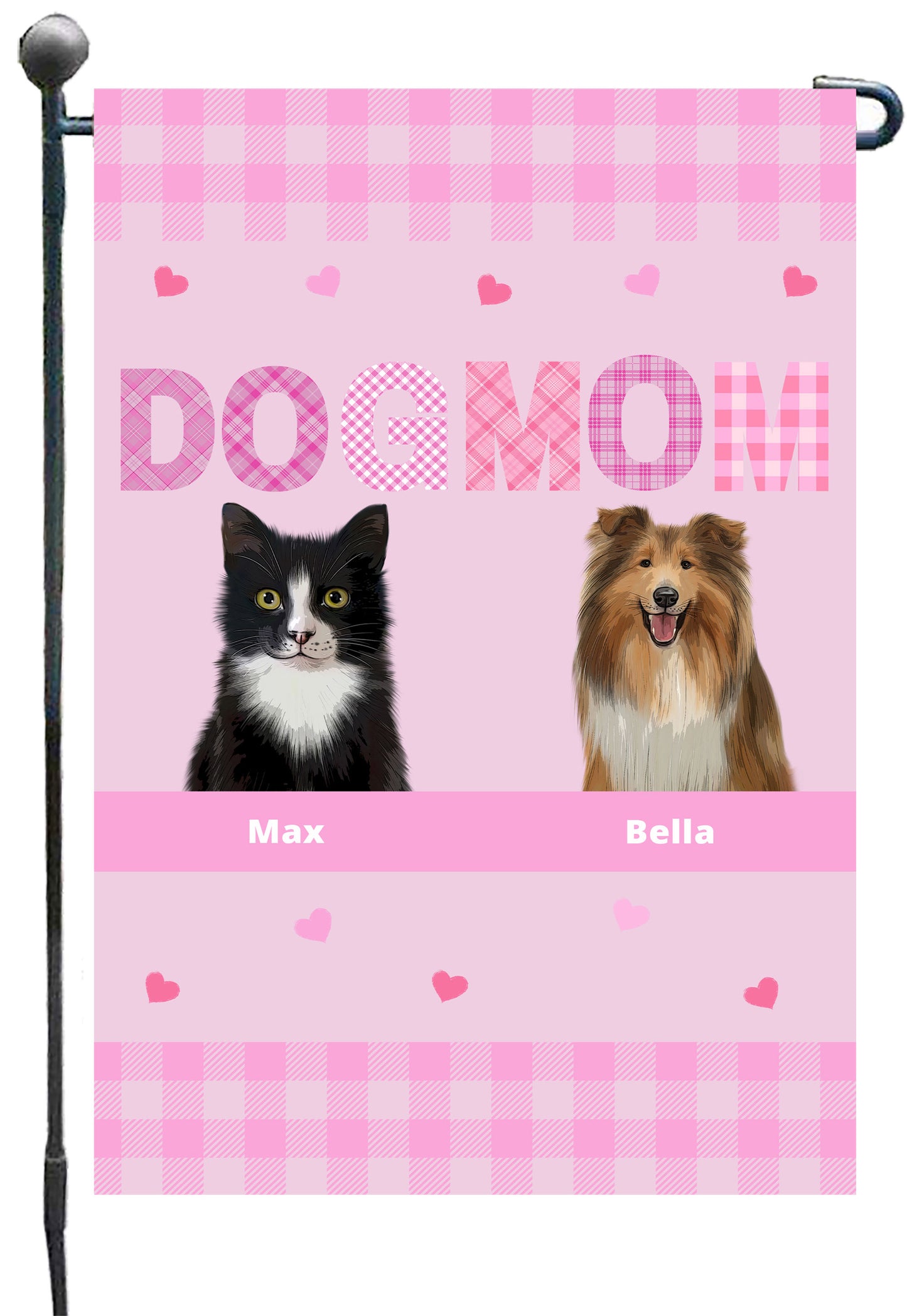Personalized Dog Cat Pet MOM Garden Flag 1-10 pets