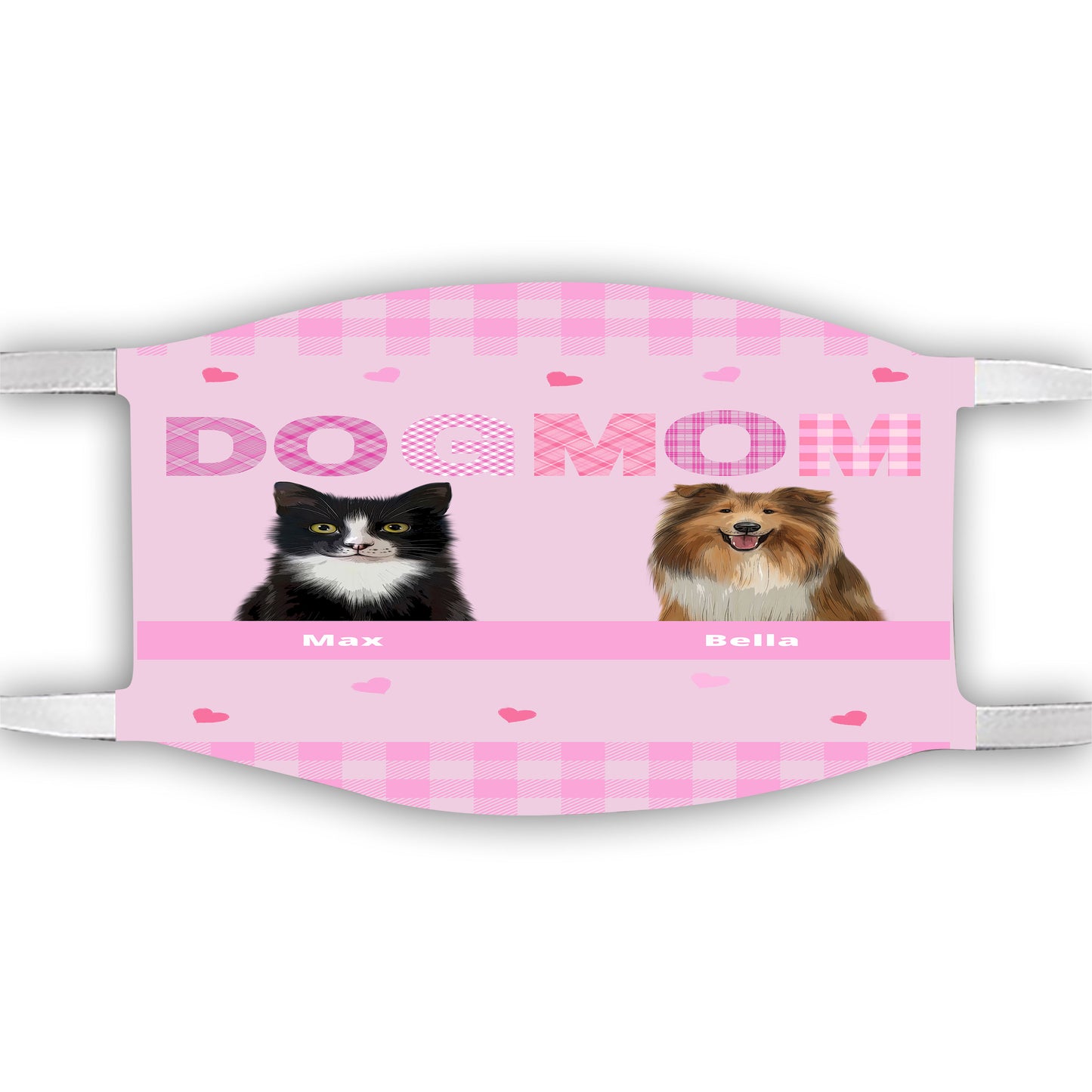 Personalized Dog Cat Pet Mom Face Mask 1-10 Pets