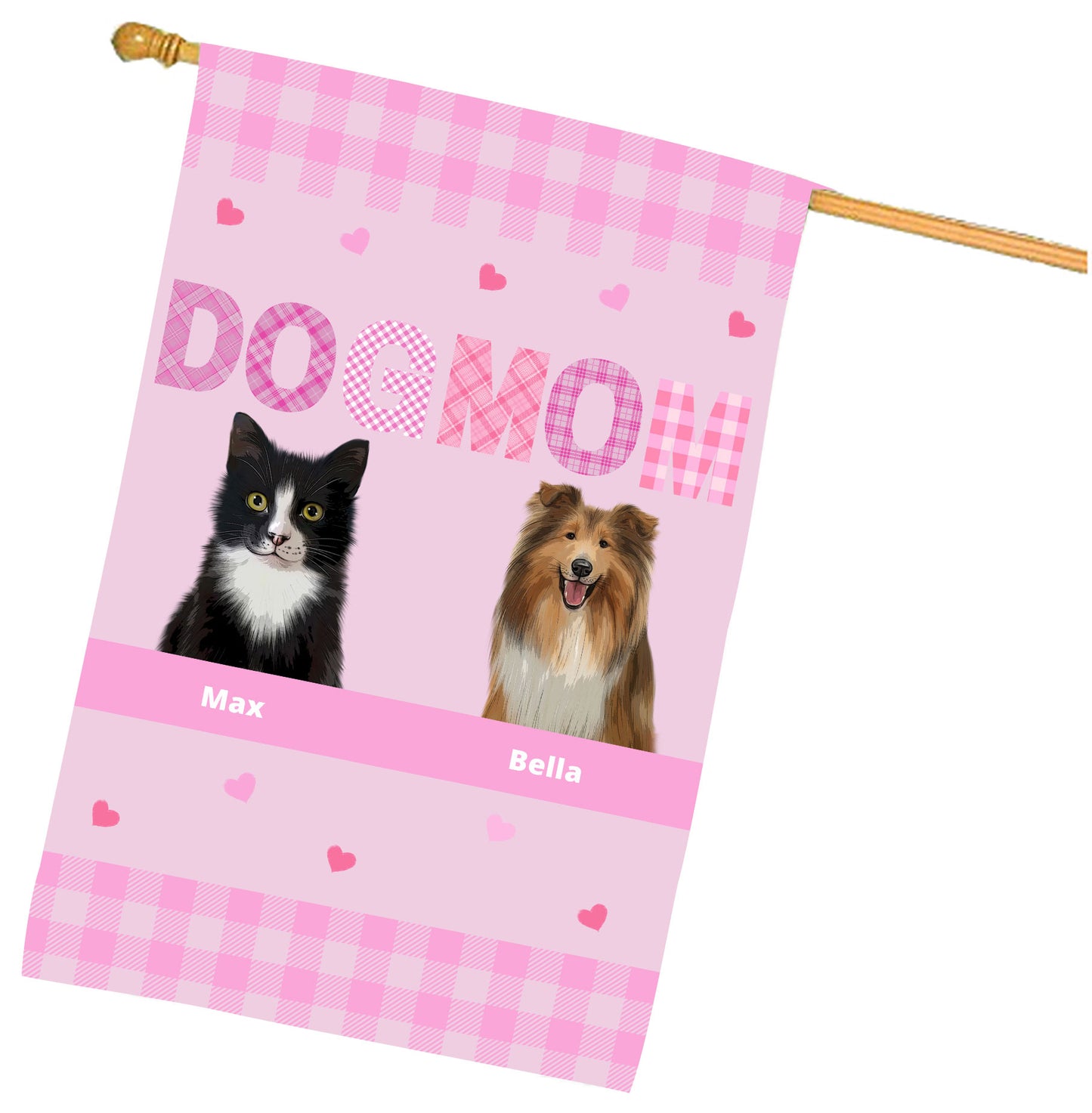 Personalized Dog MOM House Flag