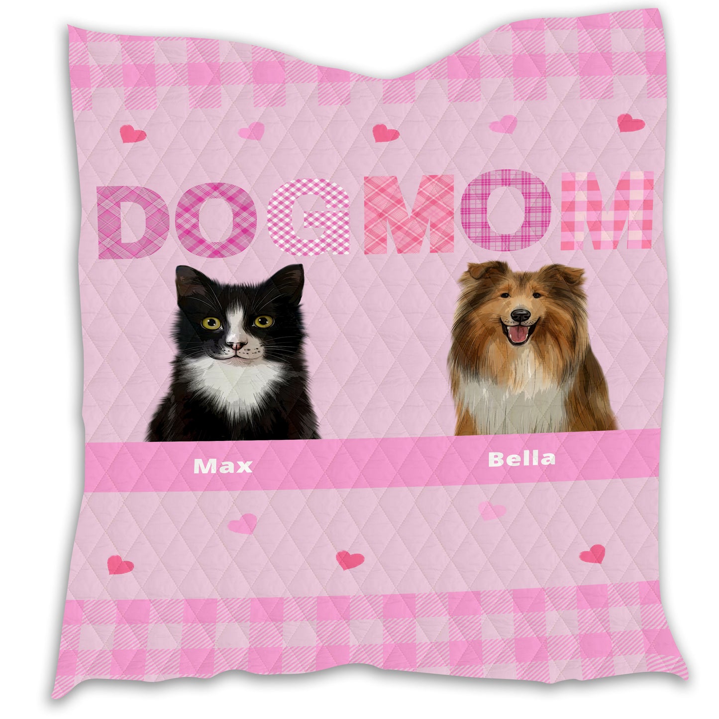 Personalized Dog Cat Pet Mom Quilt 1-10 Pets