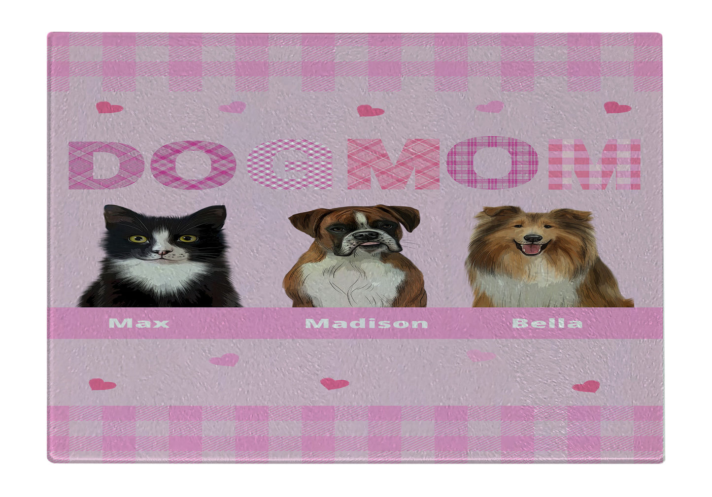 Personalized Dog MOM Cutting Board 1 to 10 Pets