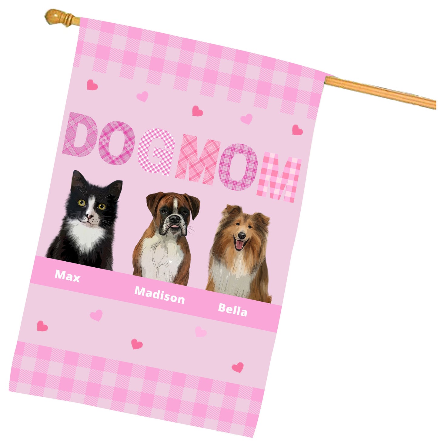 Personalized Dog MOM House Flag