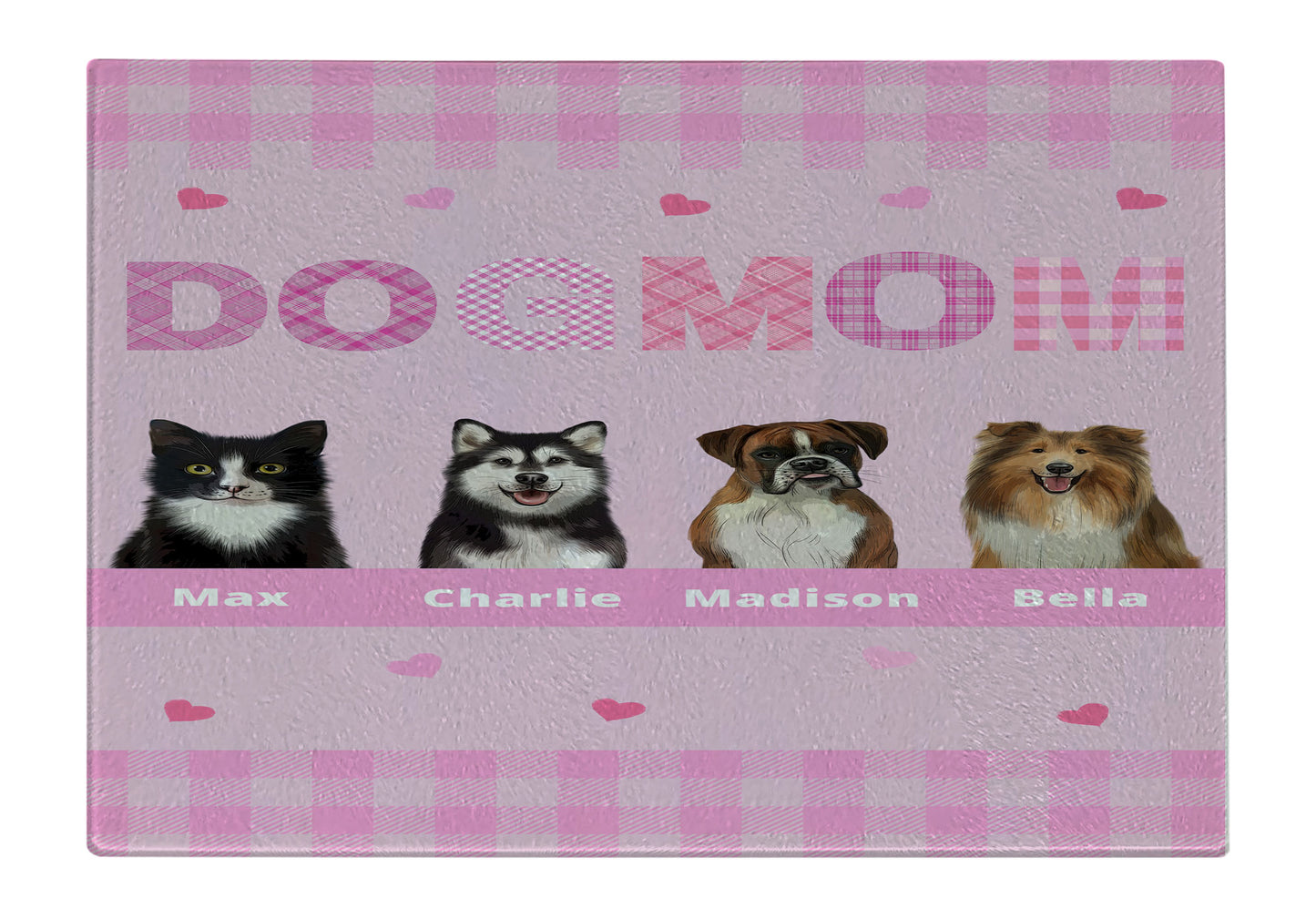 Personalized Dog MOM Cutting Board 1 to 10 Pets