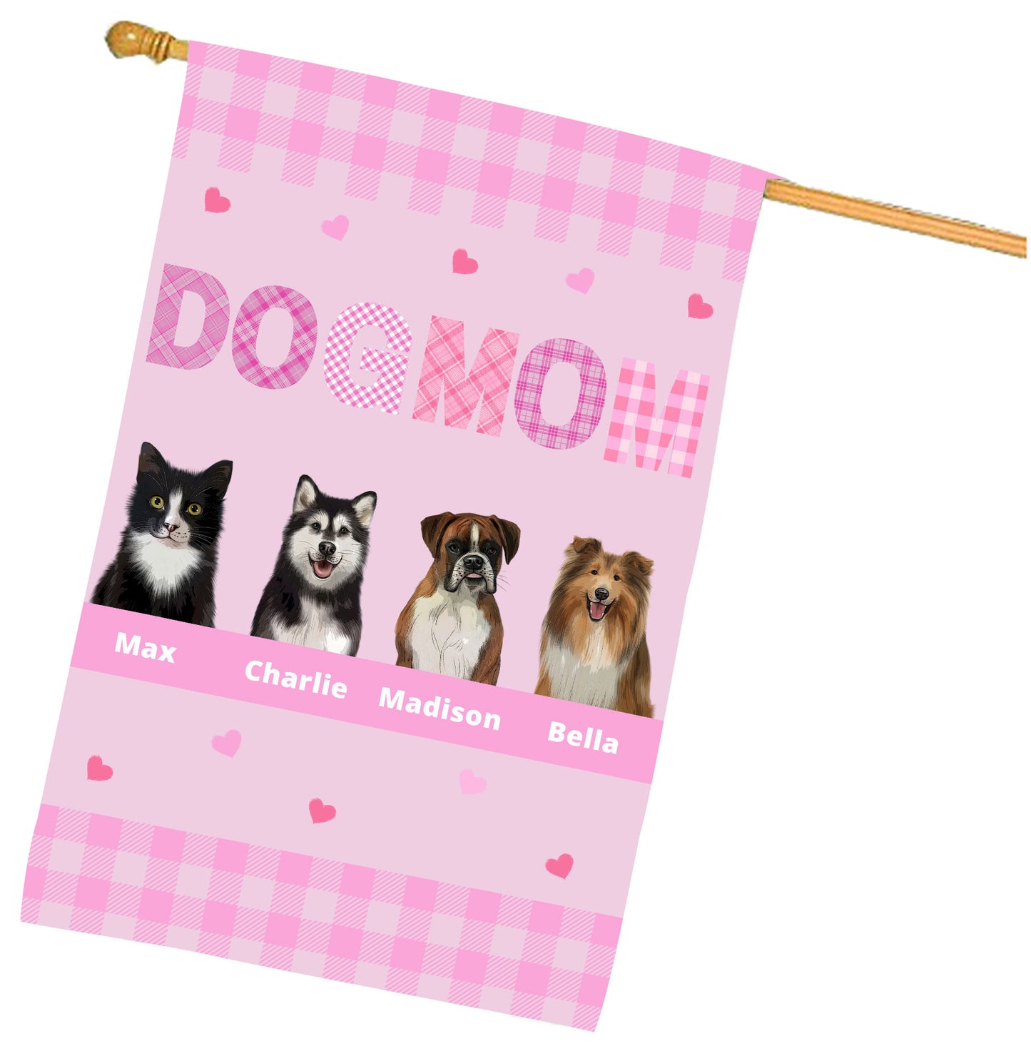 Personalized Dog MOM House Flag